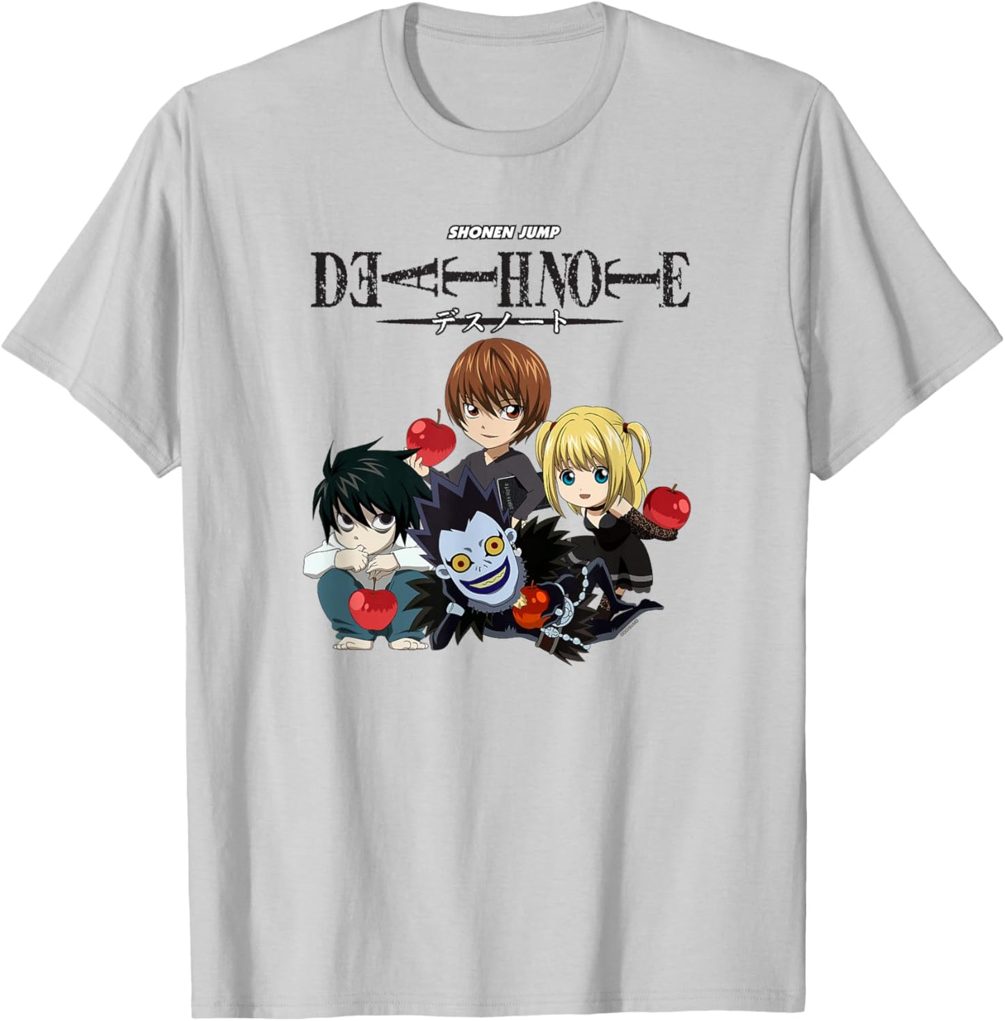 Death Note Chibi Characters with Apples Anime T-Shirt - T-Shirt | Ash