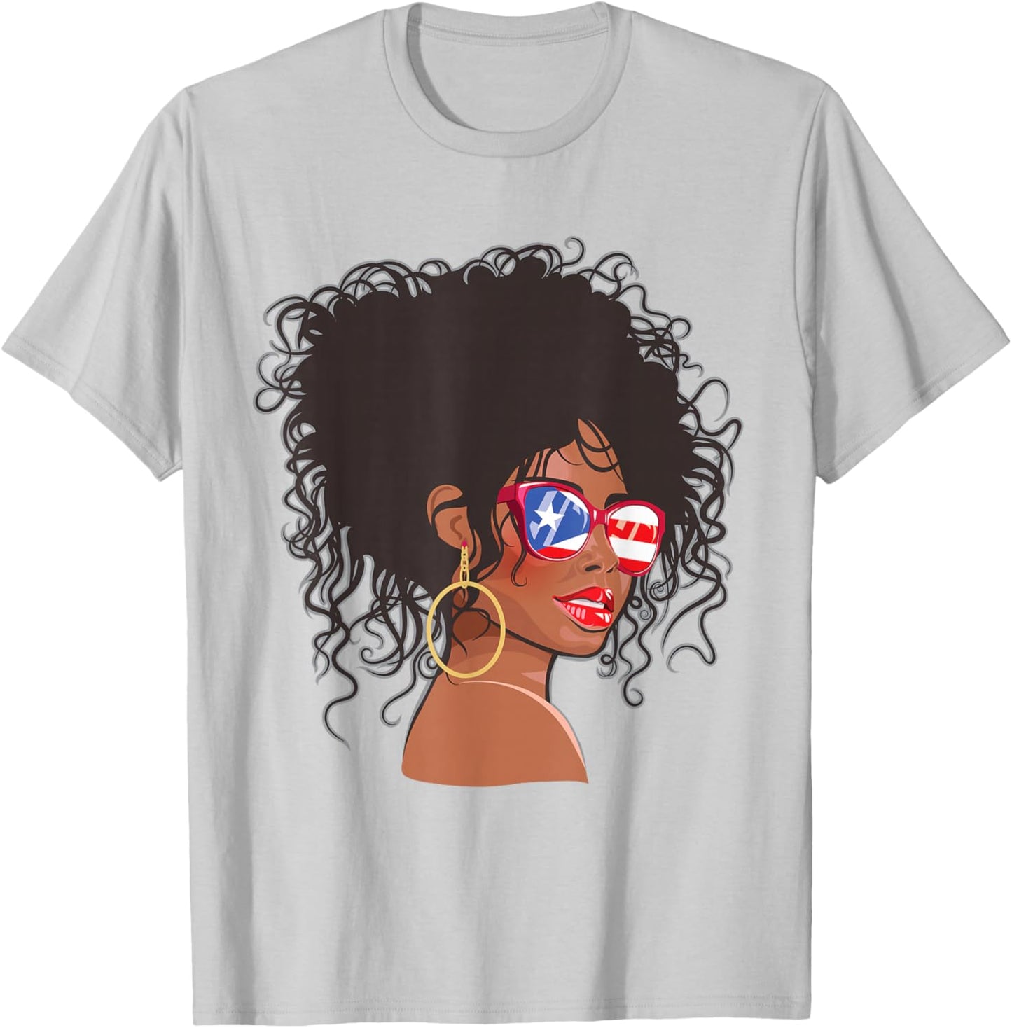 Afro Hair Puerto Rico Women Black Melanin Queen T-Shirt - T-Shirt | Ash