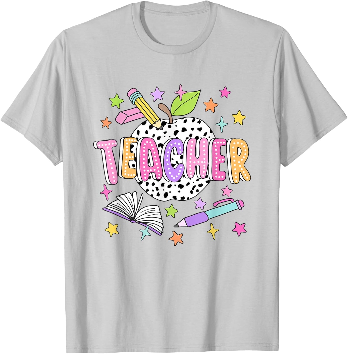 Dalmatian Apple Teacher Appreciation Back to School Women T-Shirt - T-Shirt | Ash