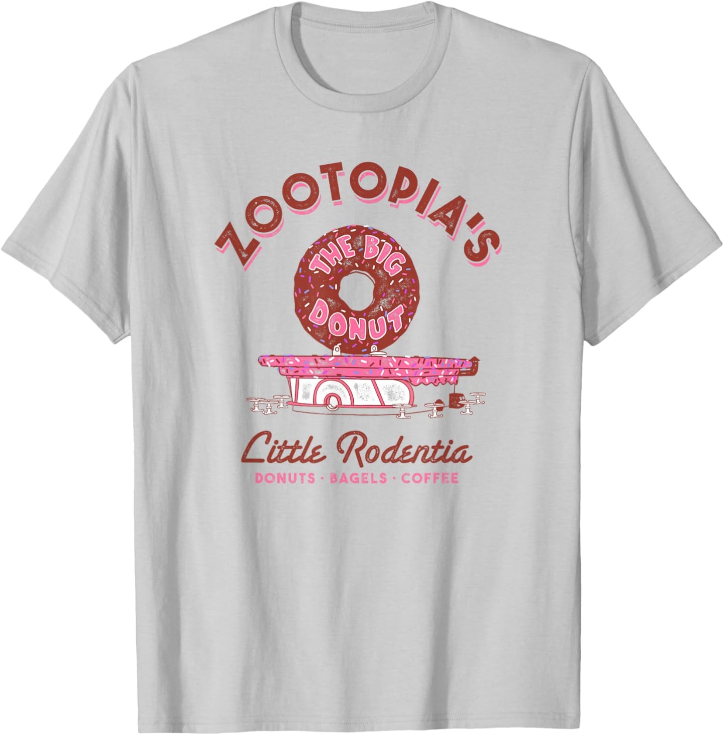 Disney Zootopia The Big Donut Coffee Shop T-Shirt - T-Shirt | Ash