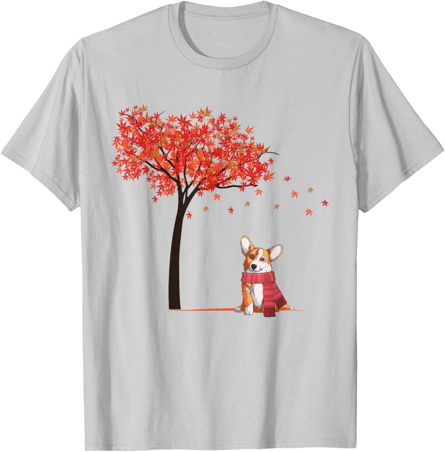 Corgi Maple Tree Lazy DIY Halloween Costume Dog Fall Autumn T-Shirt - T-Shirt | Ash