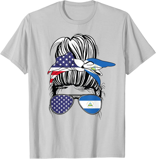 Nicaraguan American Heritage Women USA Girl Nicaragua T-Shirt - T-Shirt | Ash
