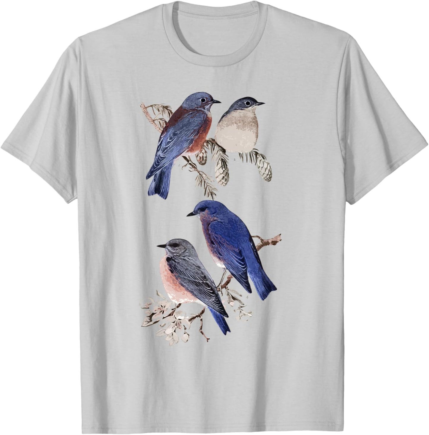 Patience Bluebird of Happiness Blue Bird Eastern Bluebird T-Shirt - T-Shirt | Ash
