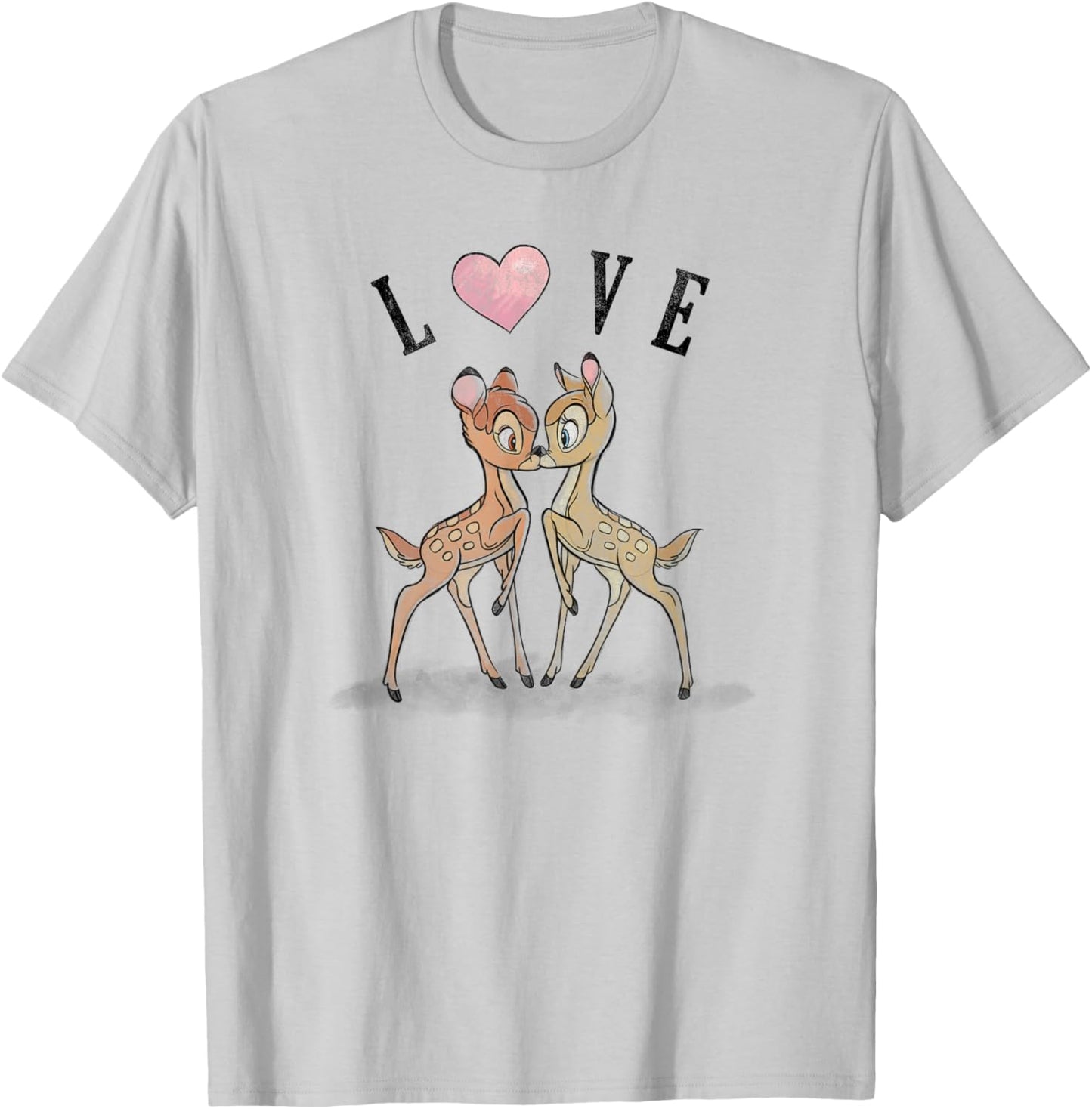 Disney Bambi & Faline Love Heart T-Shirt - T-Shirt | Ash