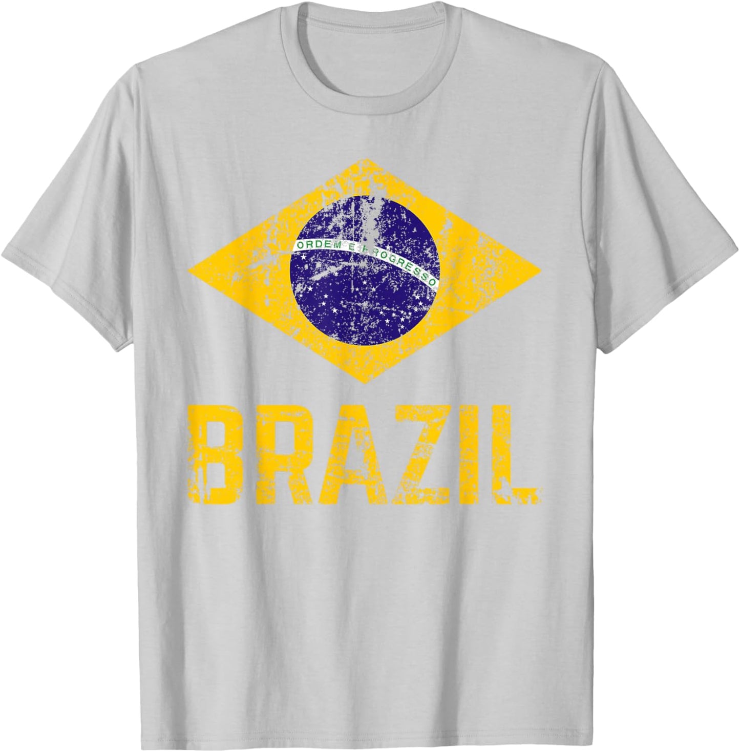 BRAZIL BRASIL Flag Vintage Distressed BRAZIL T-Shirt - T-Shirt | Ash