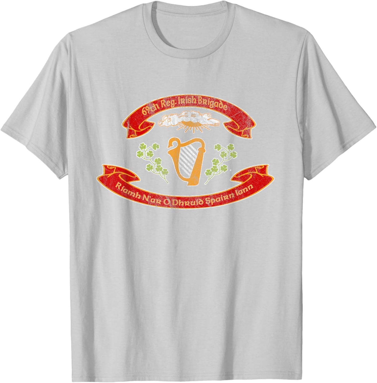 USA Patriotic Gear Vintage Civil War Irish Brigade Flag T-Shirt - T-Shirt | Ash