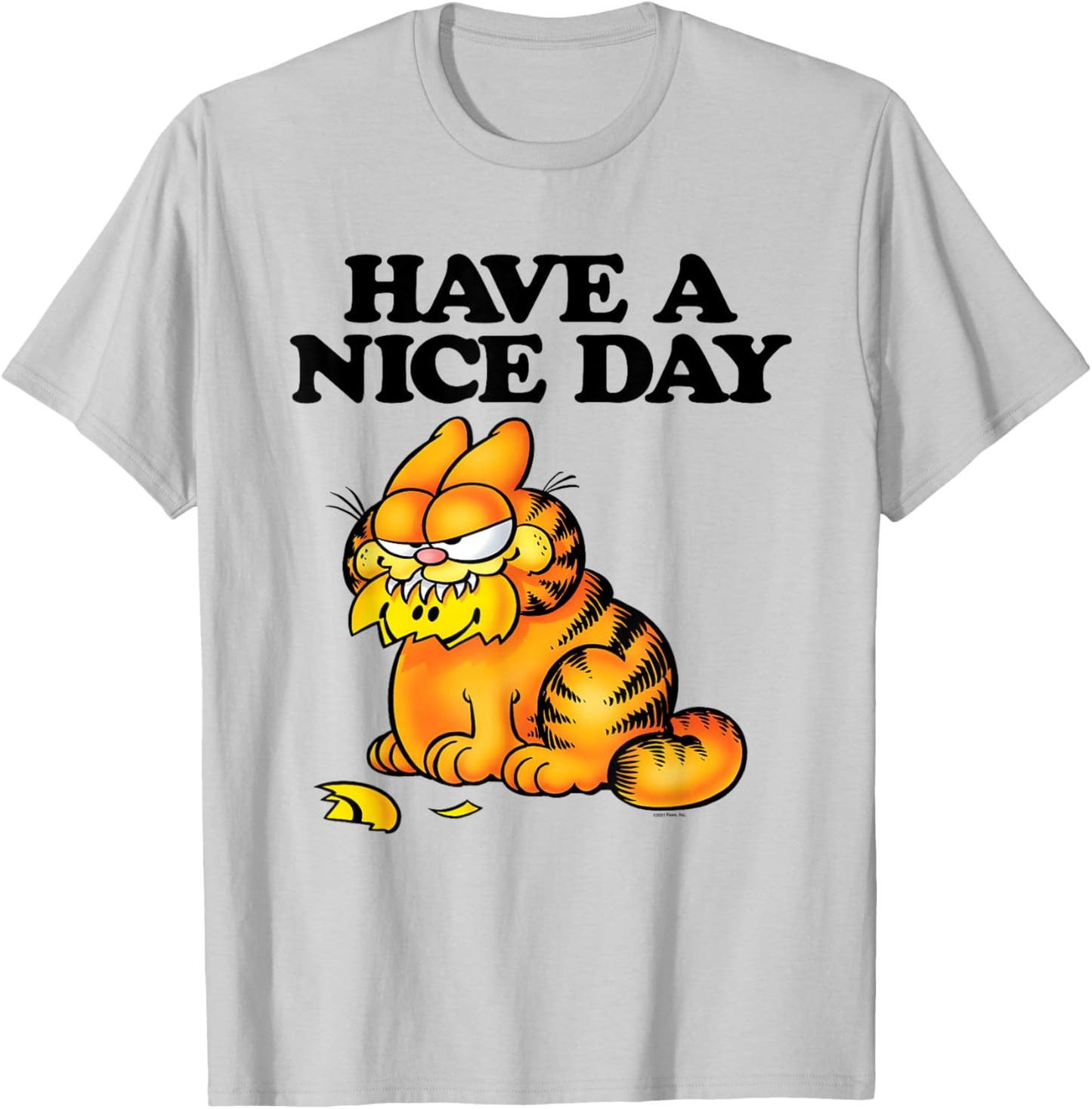 Garfield Classic Have A Nice Day T-Shirt - T-Shirt | Ash