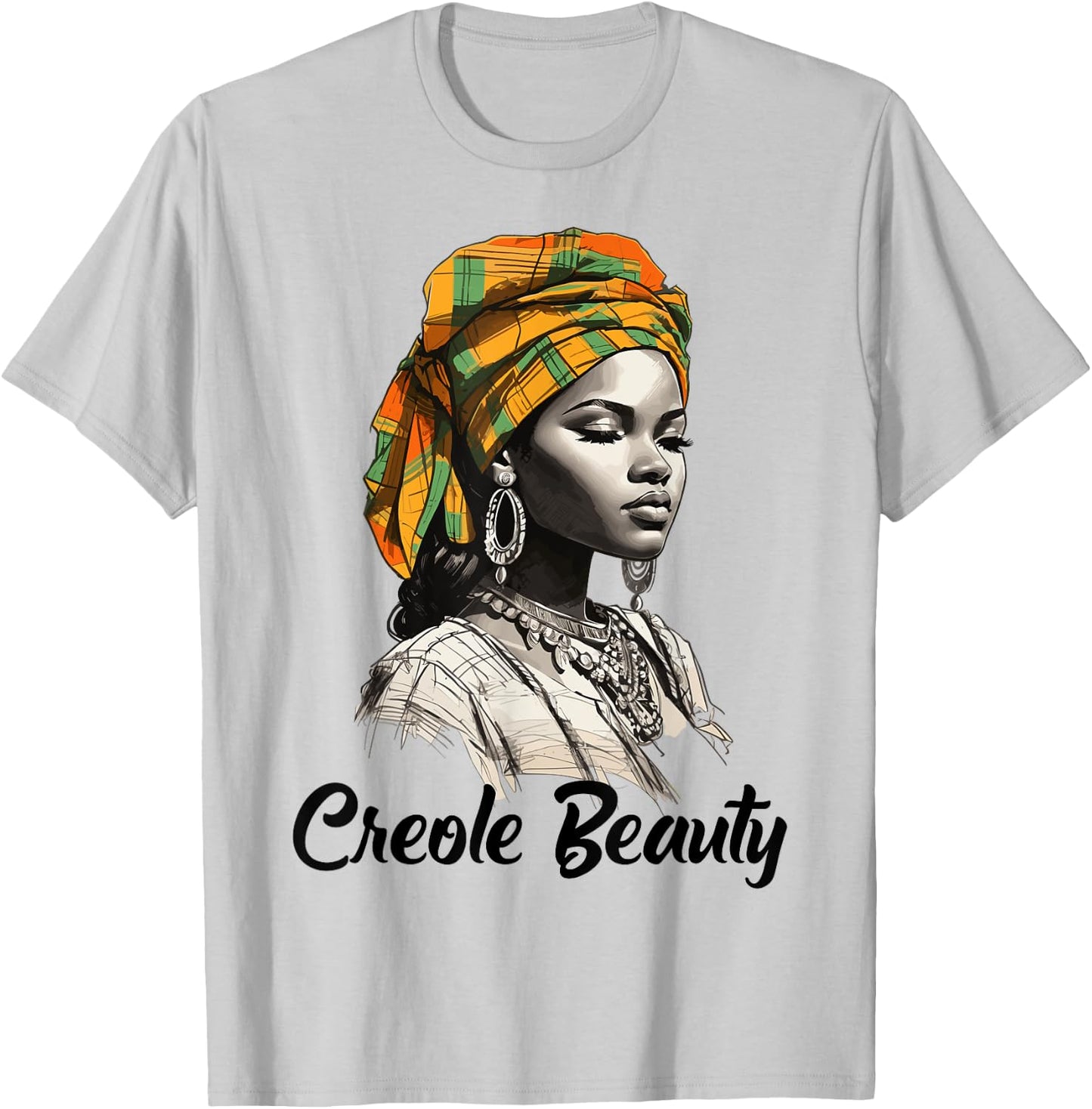 Creole Woman Jounen Kweyol Plaid St. Lucia, Dominica Women's T-Shirt - T-Shirt | Ash