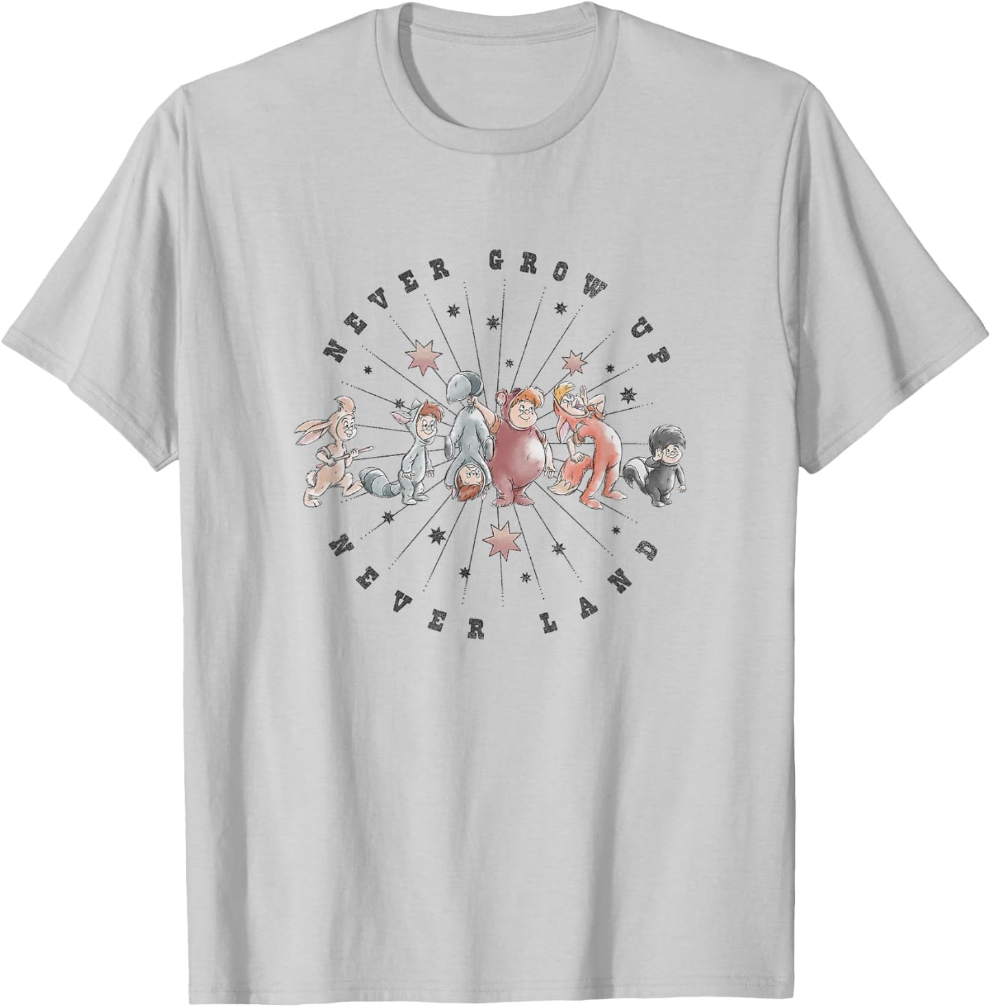 Disney Peter Pan Never Grow Up Never Land Lost Boys Vintage T-Shirt - T-Shirt | Ash