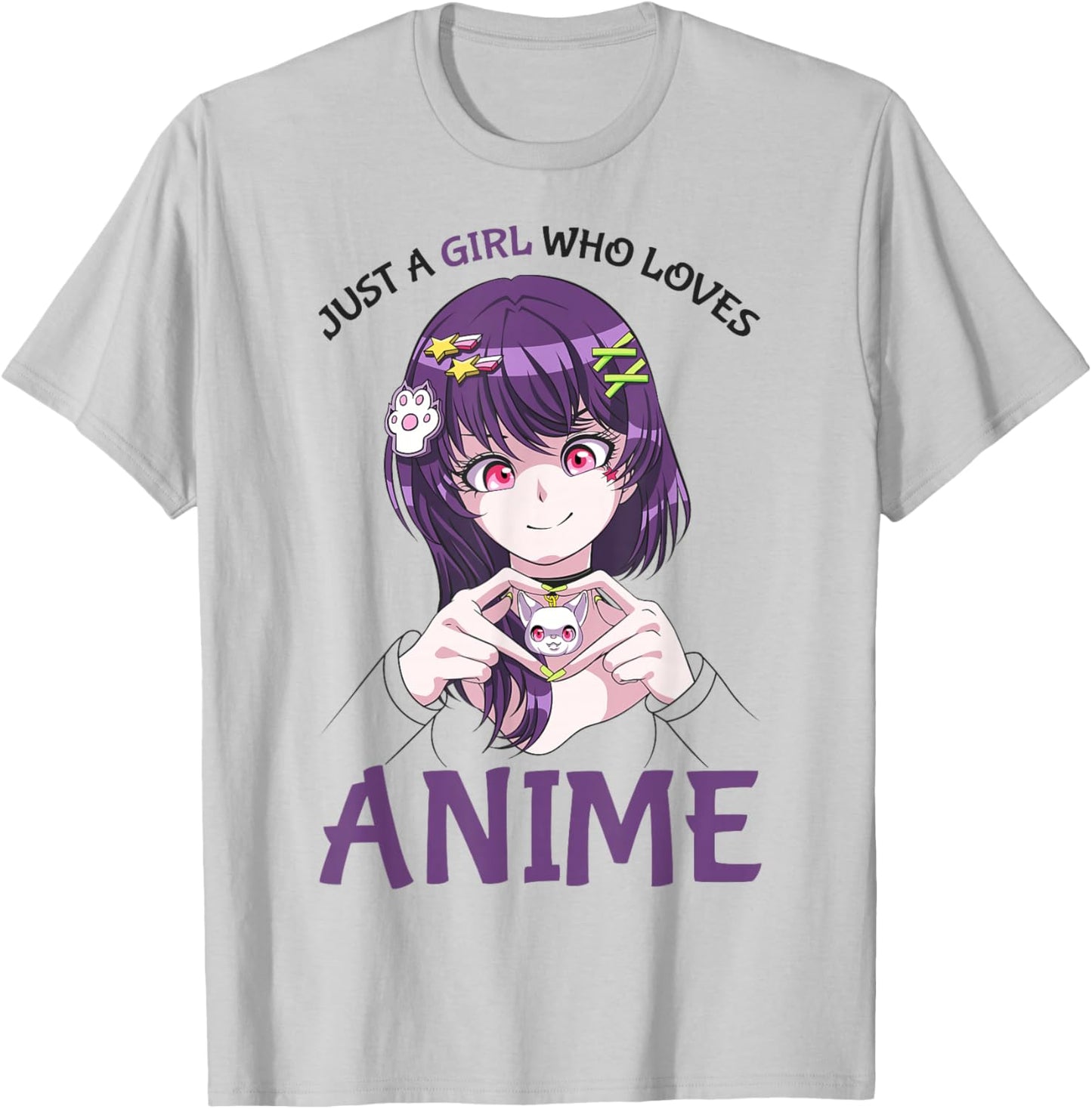 Just A Girl Who Loves Anime Teenage Girls Merch Stuff T-Shirt - T-Shirt | Ash