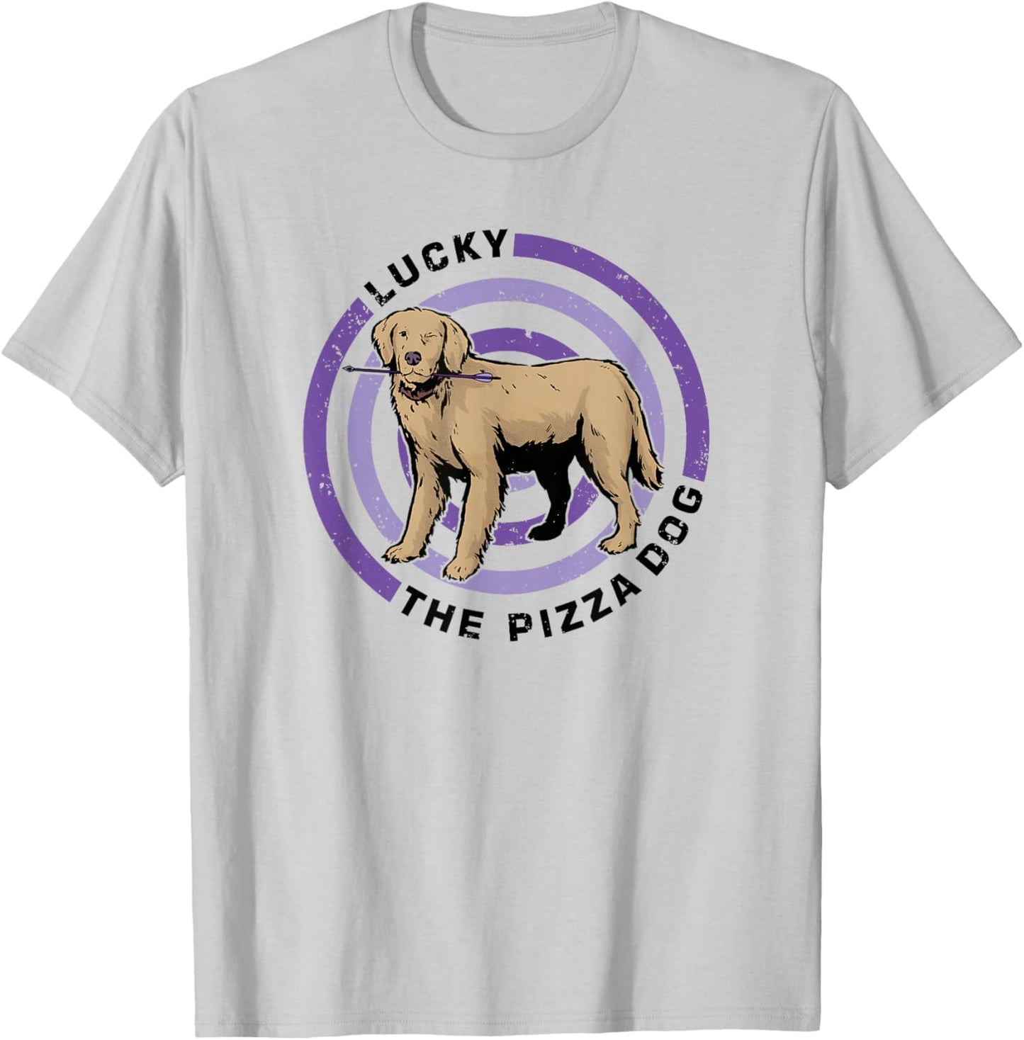Marvel Hawkeye Disney Plus Lucky The Pizza Dog Target T-Shirt - T-Shirt | Ash