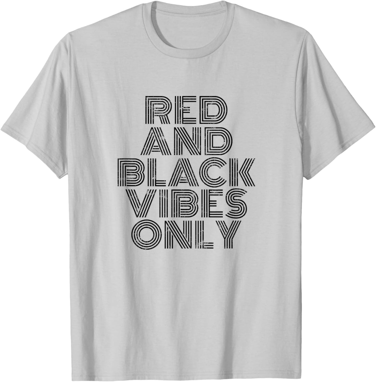 Red And Black Vibes Only T-Shirt - T-Shirt | Ash