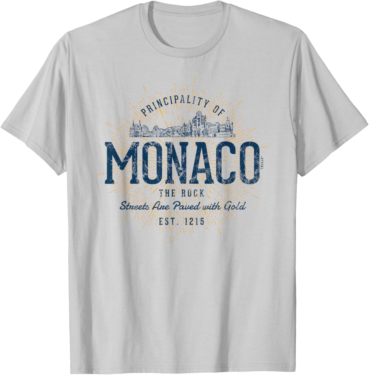 Retro Style Vintage Monaco T-Shirt - T-Shirt | Ash