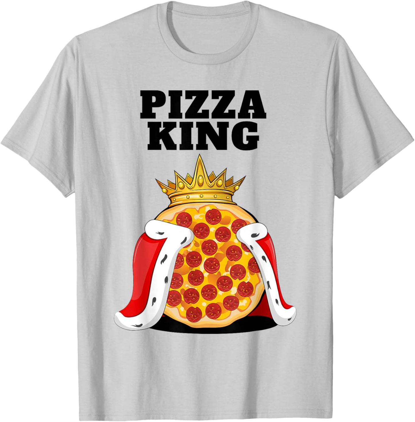 Pizza King | Pizza Lover Stuff | Cute Pizza T-Shirt - T-Shirt | Ash