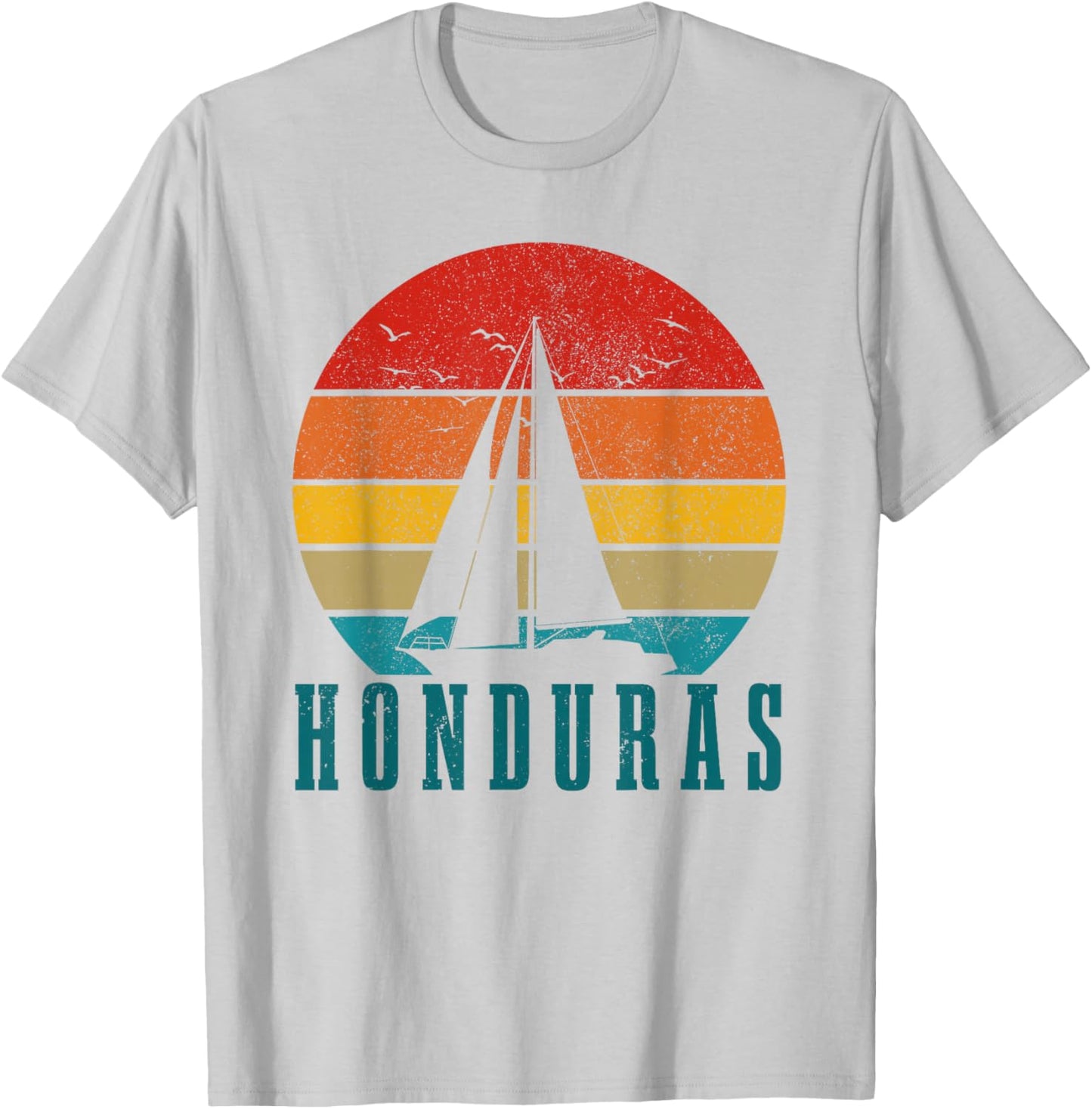 Honduras Vintage Sailing Boat Sailor Souvenir T-Shirt - T-Shirt | Ash