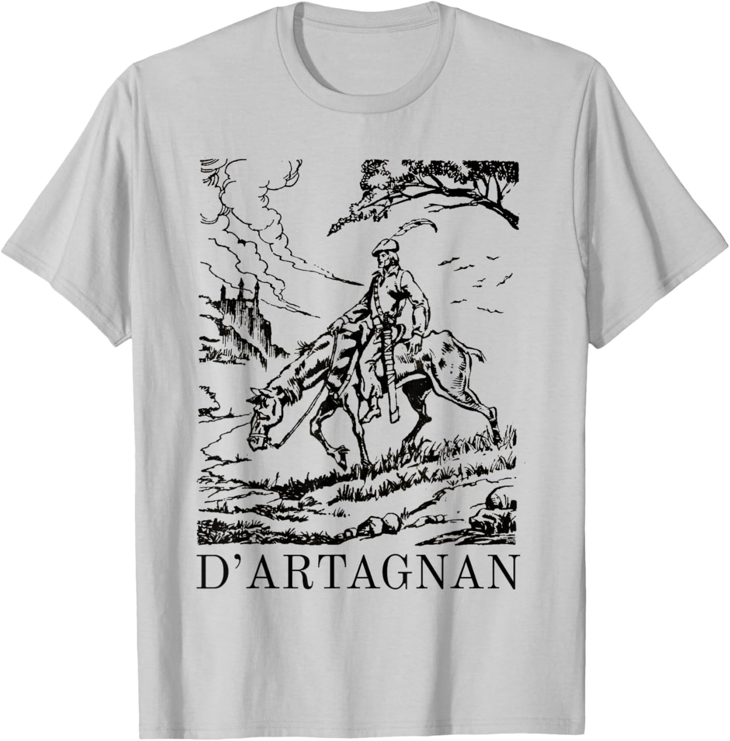 The Three Musketeers D'artagnan Illustration Alexandre Dumas T-Shirt - T-Shirt | Ash