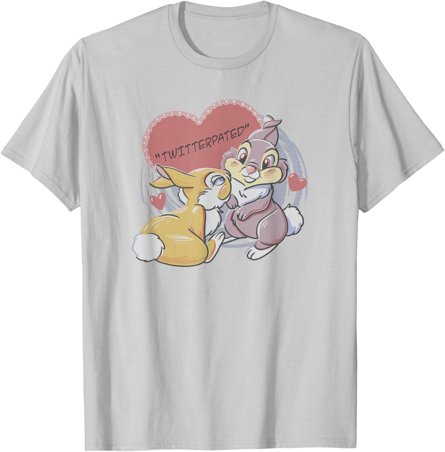 Disney Bambi Thumper & Miss Bunny Valentine's Day Vintage T-Shirt - T-Shirt | Ash