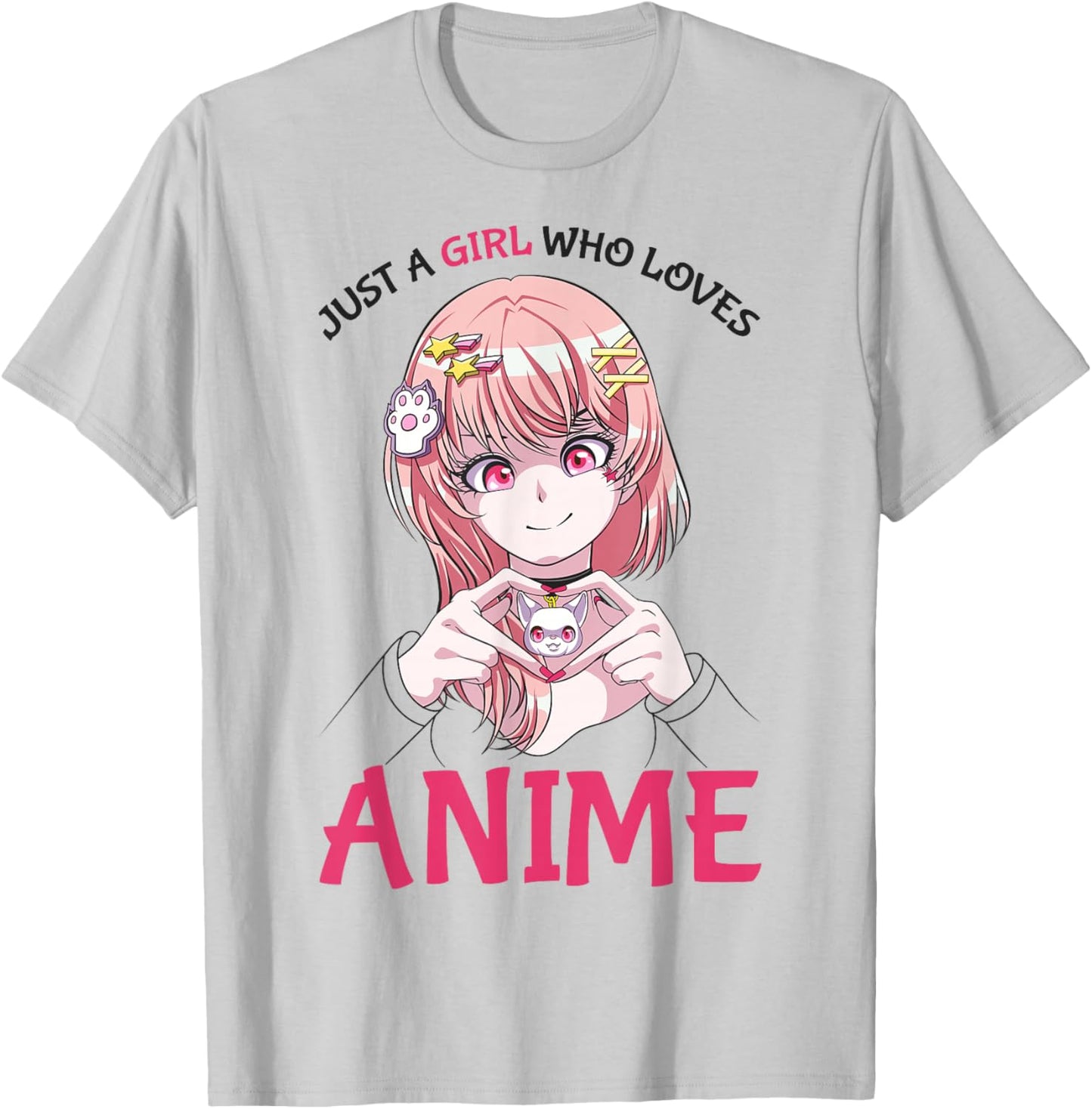Just A Girl Who Loves Anime Merch Stuff Teenage Girls T-Shirt - T-Shirt | Ash