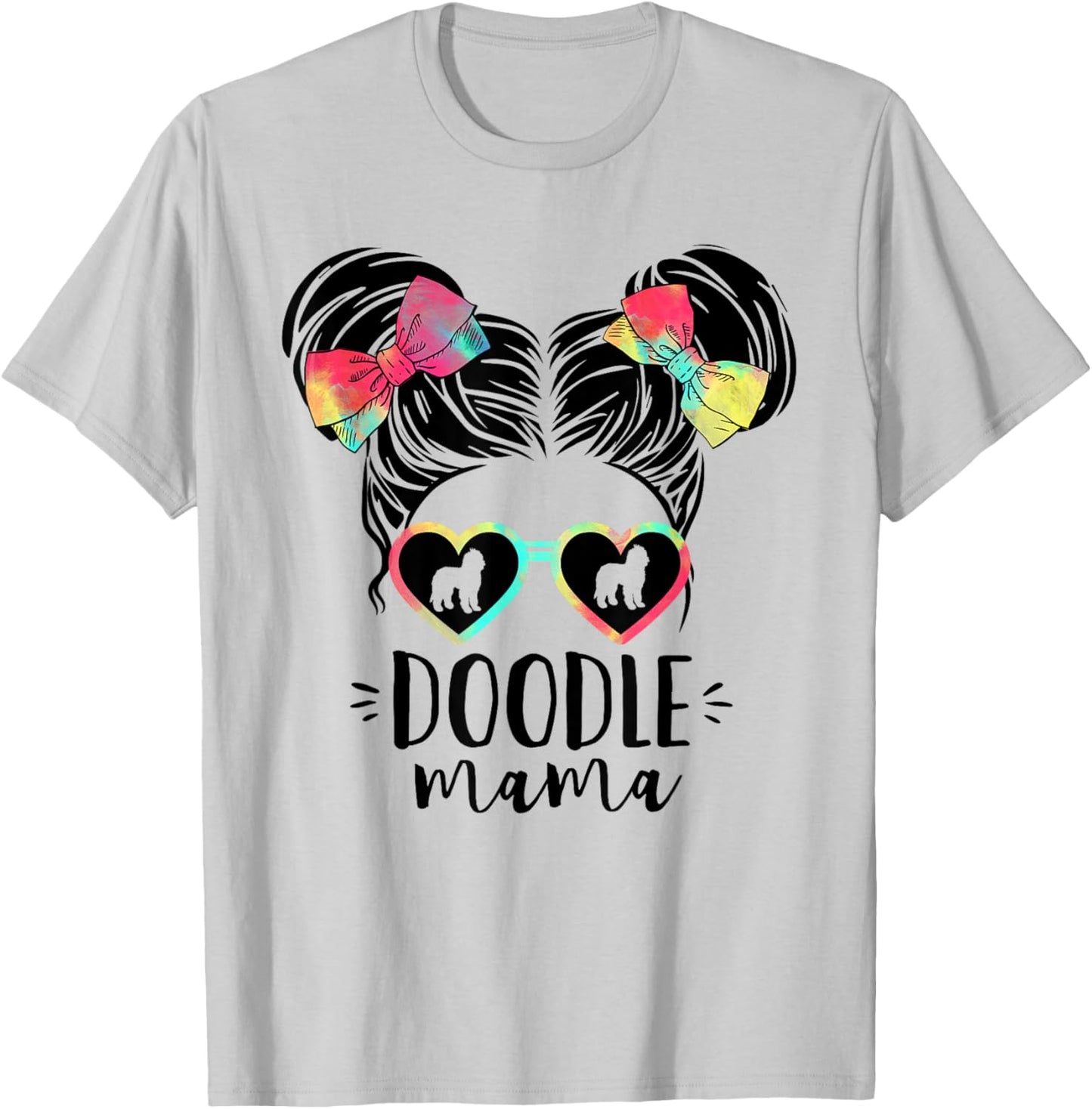 Doodle Mama Gifts Double Bun Hair Goldendoodle Gifts Dog Mom T-Shirt - T-Shirt | Ash