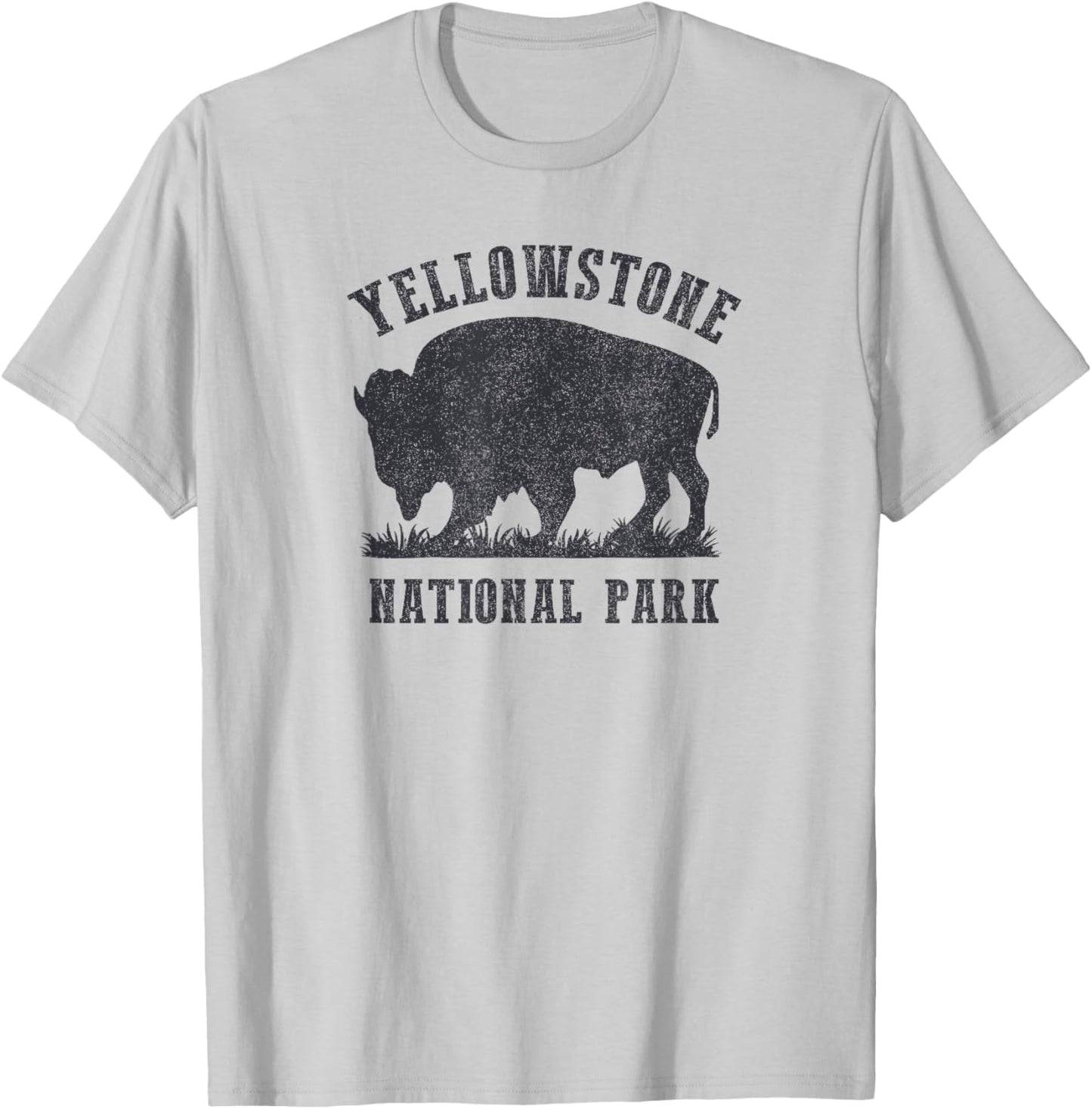 Vintage Yellowstone Buffalo National Park Bison Souvenir T-Shirt - T-Shirt | Ash