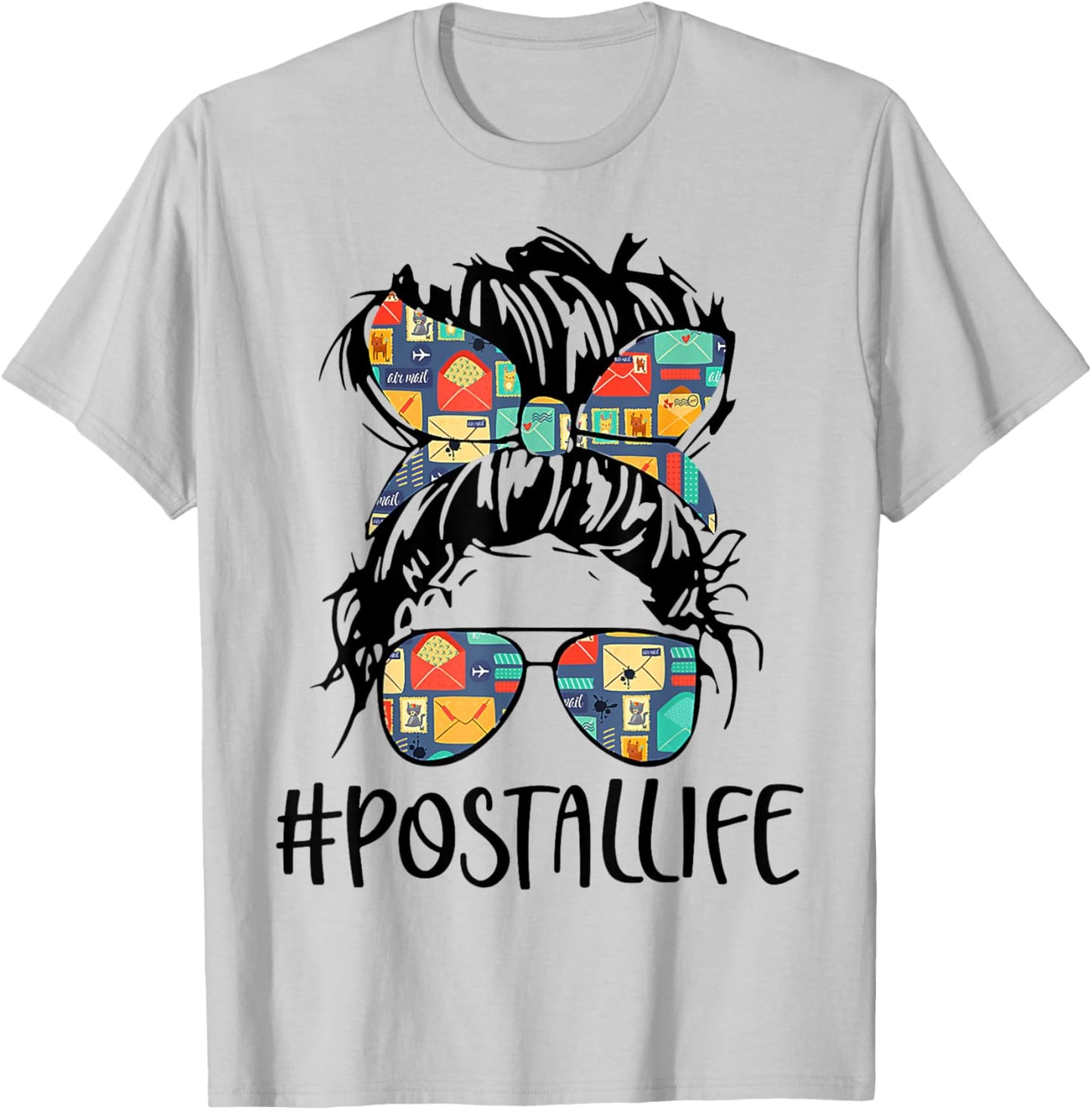 Postallife Mail Carrier Postal Worker Mailwoman Mother's Day T-Shirt - T-Shirt | Ash