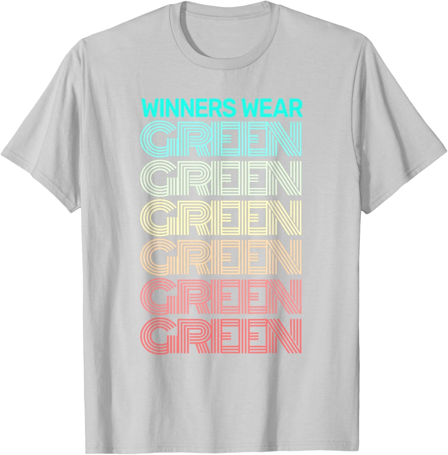 Retro WINNERS WEAR GREEN Team Color War Game Summer Camp T-Shirt - T-Shirt | Ash
