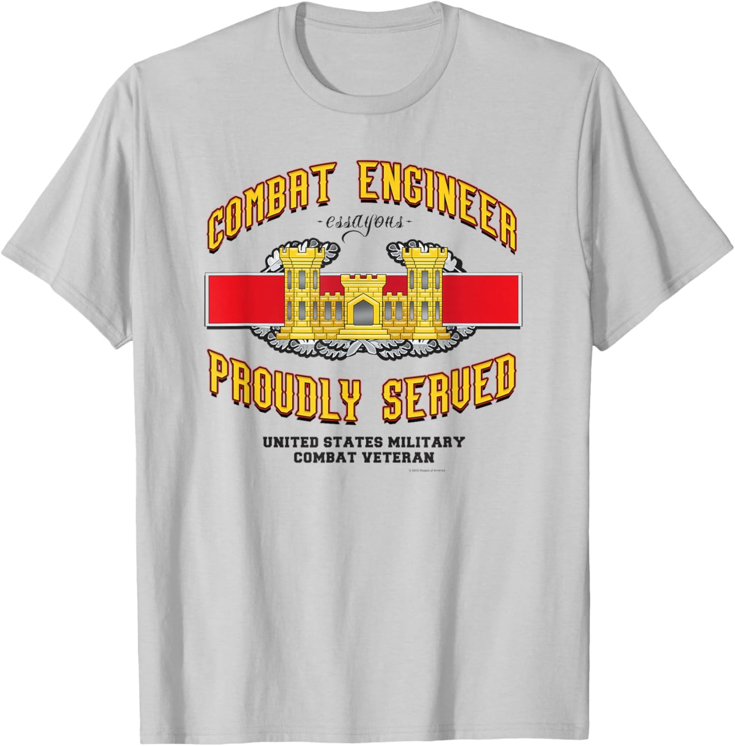 Combat Engineer Proudly Served T-Shirt - T-Shirt | Ash