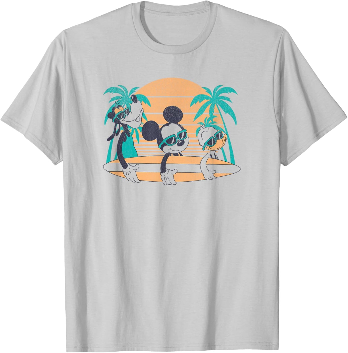 Disney Mickey and Friends Retro Surf Group Small T-Shirt - T-Shirt | Ash