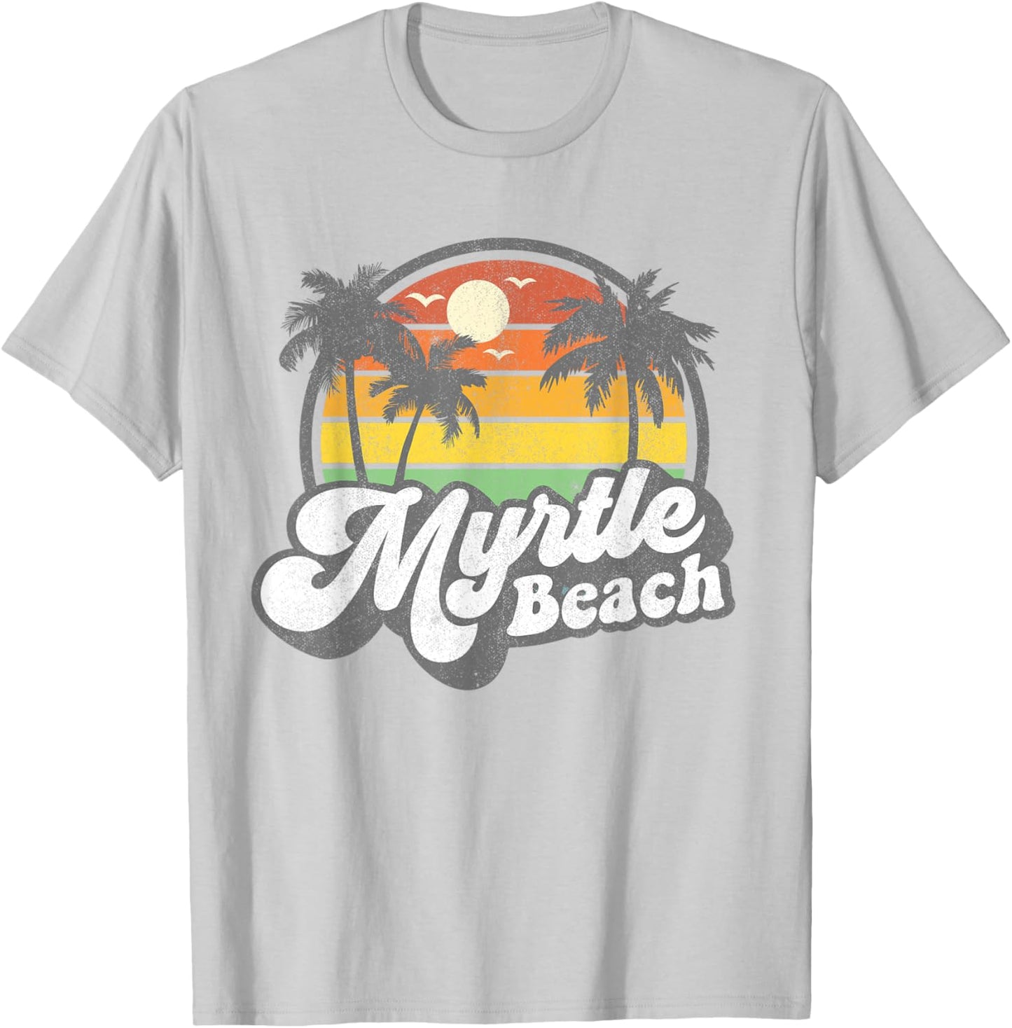 Myrtle Beach South Carolina Retro 70s Vintage Vacation Gift T-Shirt - T-Shirt | Ash