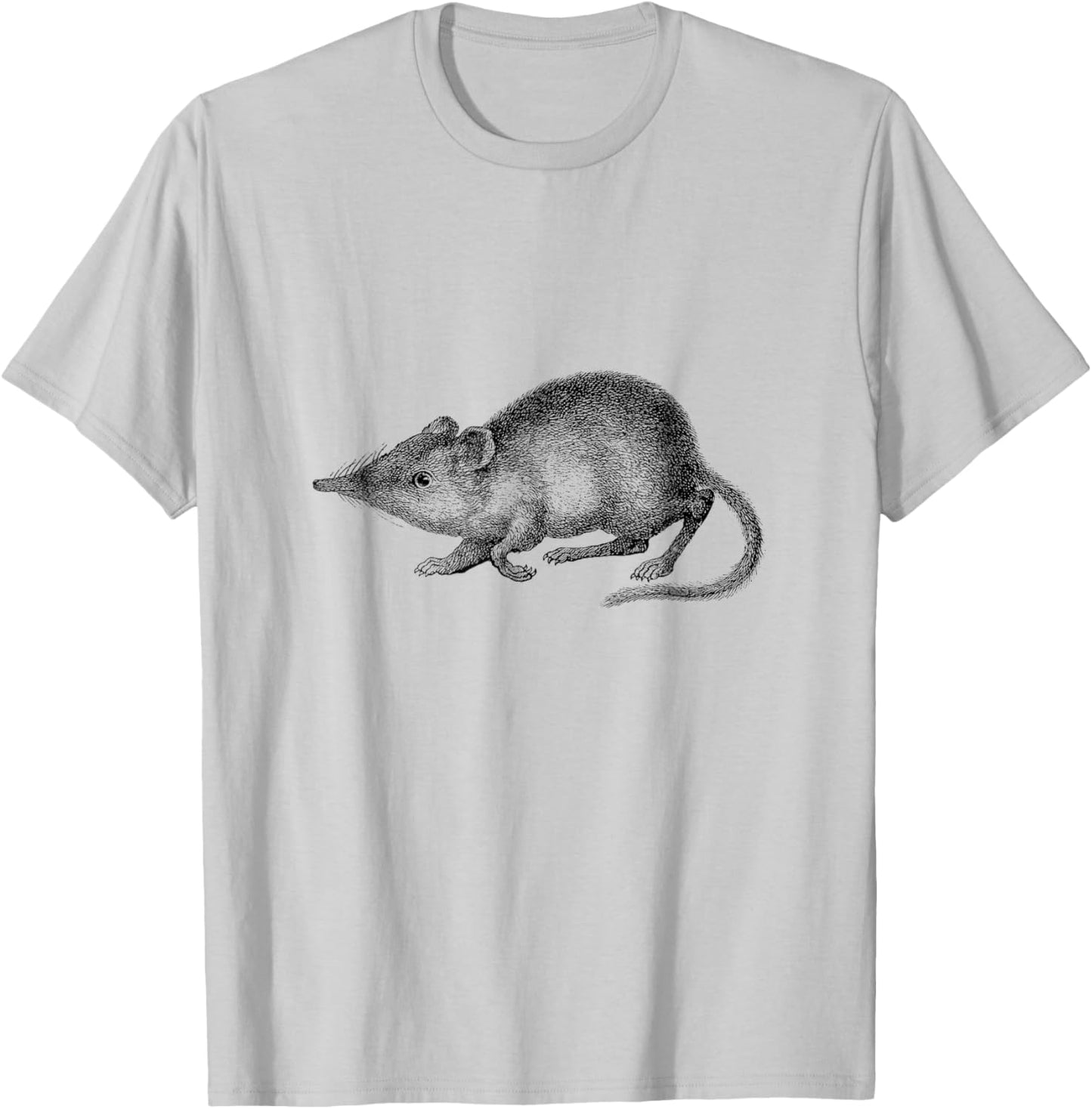 Elephant Shrew Mouse Print T-Shirt - T-Shirt | Ash