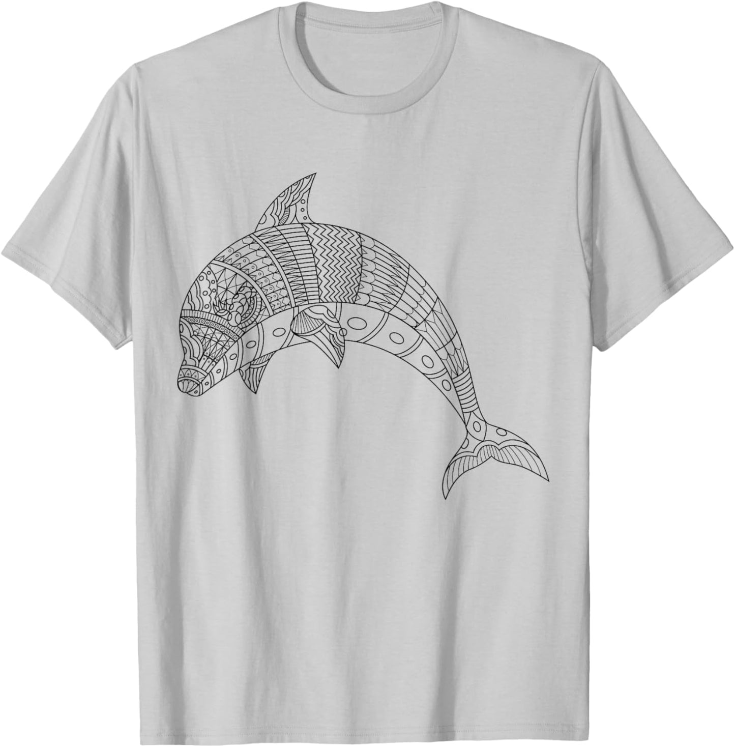 Cute dolphin to paint and color in for children T-Shirt - T-Shirt | Ash