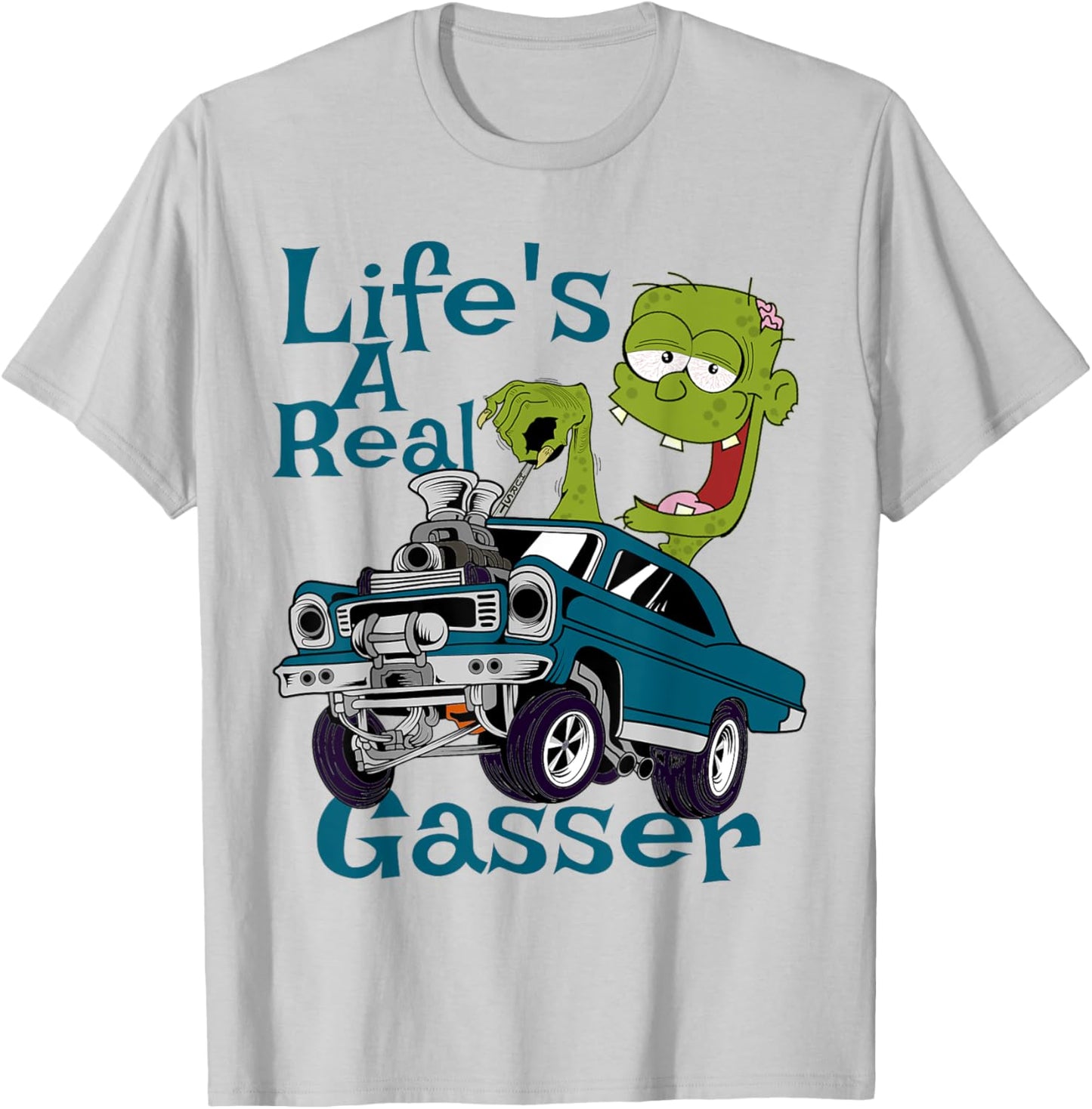 Hot Rod Gasser Outlaw Drag Racing Blown Street Car T-Shirt - T-Shirt | Ash