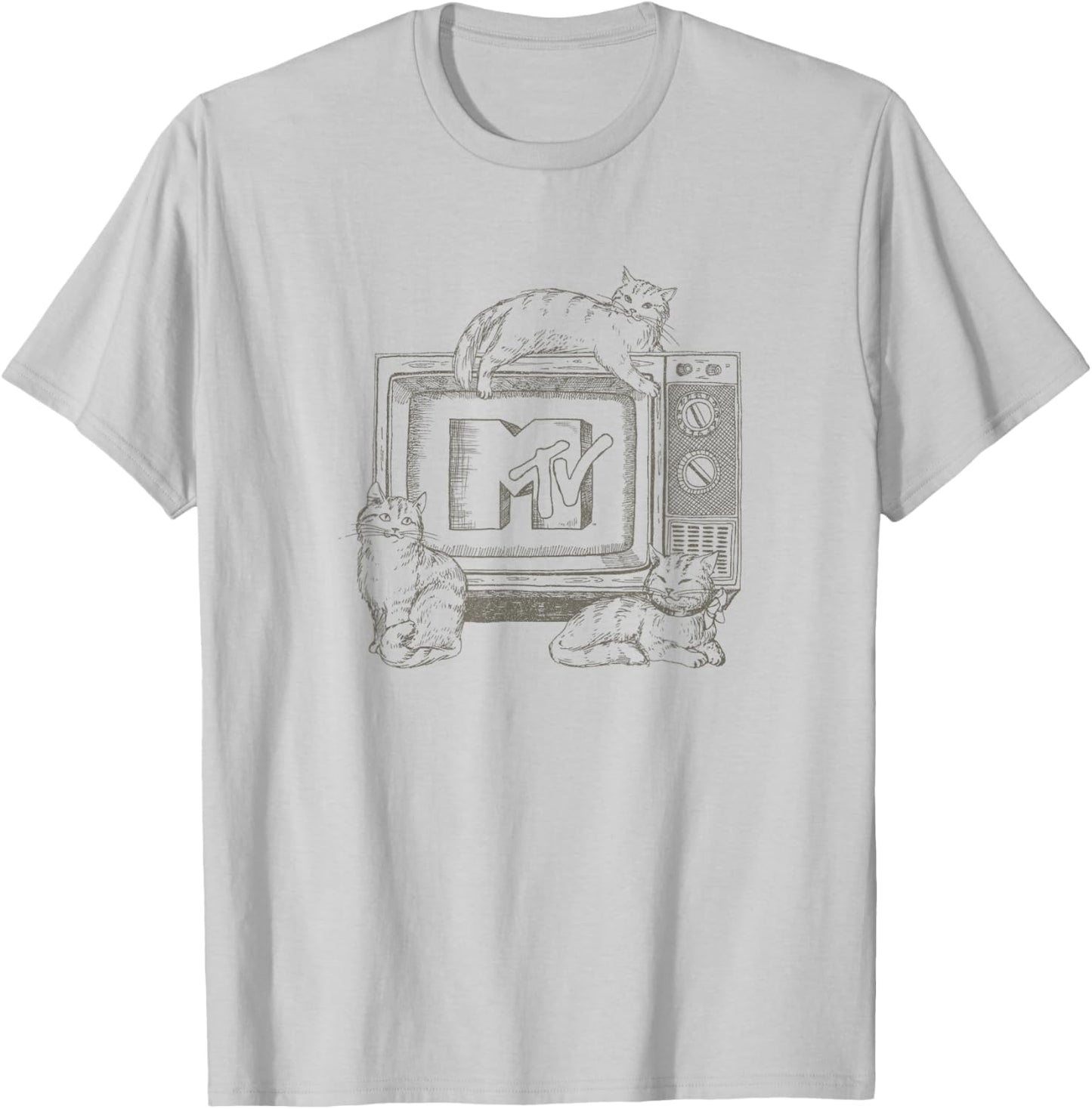 MTV Cats Lounging on TV MTV Logo T-Shirt - T-Shirt | Ash