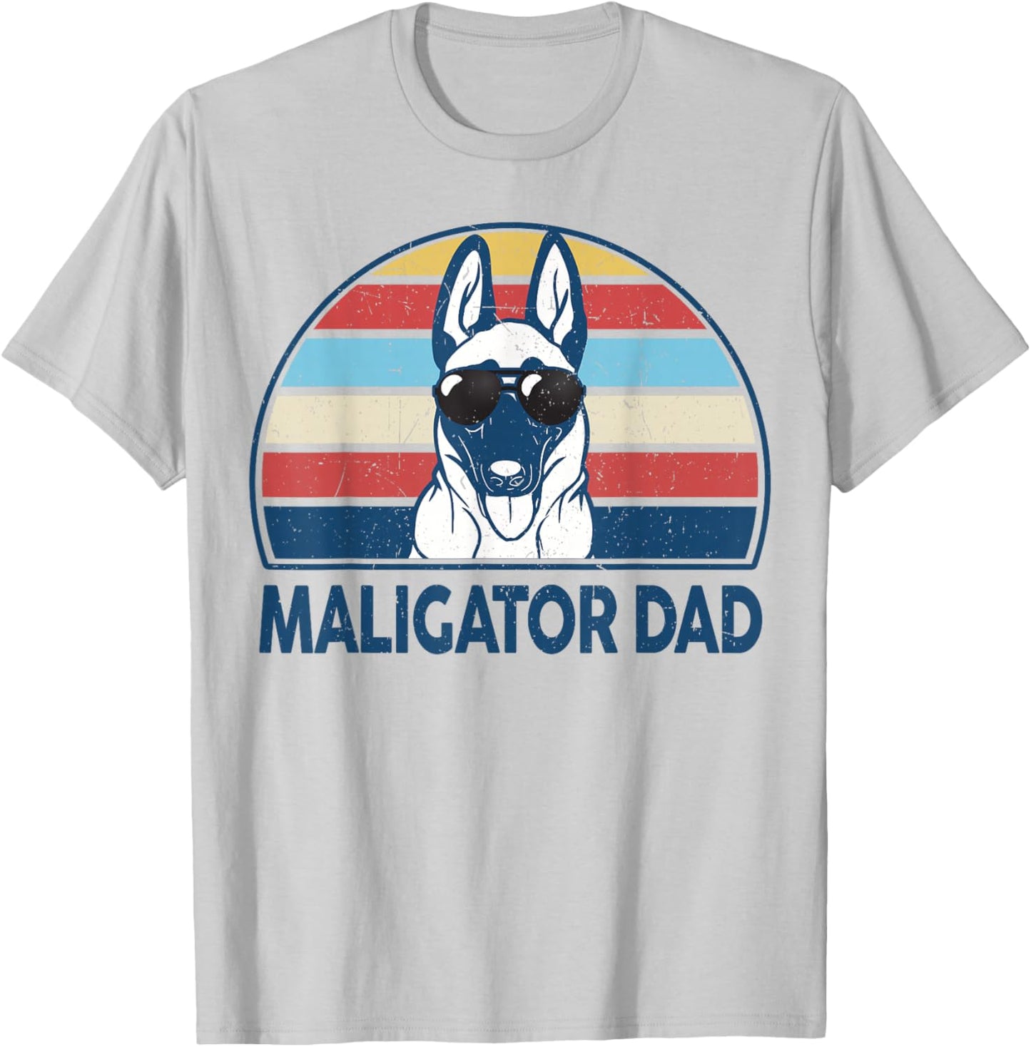 Funny Belgian Malinois Maligator Dad for Dog Lover T-Shirt - T-Shirt | Ash