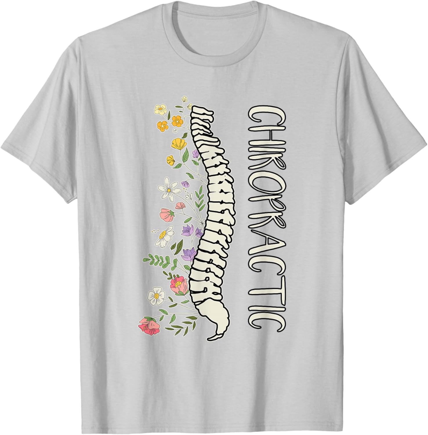 Chiropractor Gifts -Adults Blue Modern Chiropractic T-Shirt - T-Shirt | Ash