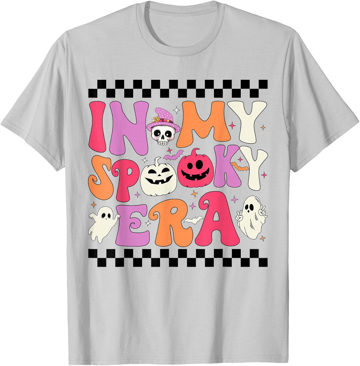 In My Spooky Era Halloween Ghost Groovy Hippie Halloween T-Shirt - T-Shirt | Ash
