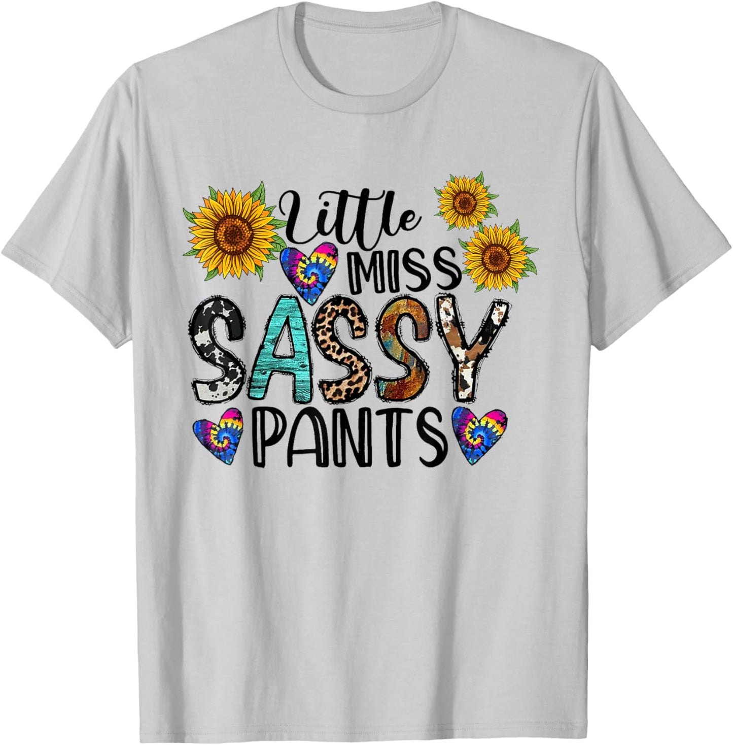 Funny Little Miss Sassy Pants Sassy Gift Young Girl T-Shirt - T-Shirt | Ash