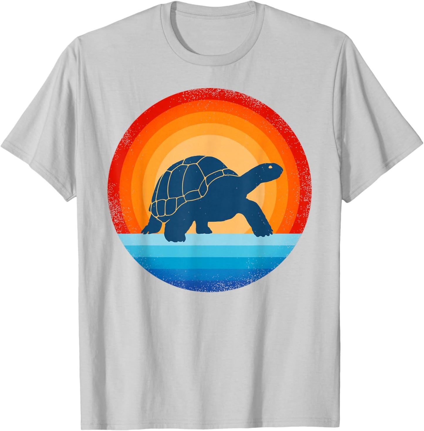 Tortoise Retro Vintage 60 70s Sunset Turtle Reptile Animal T-Shirt - T-Shirt | Ash