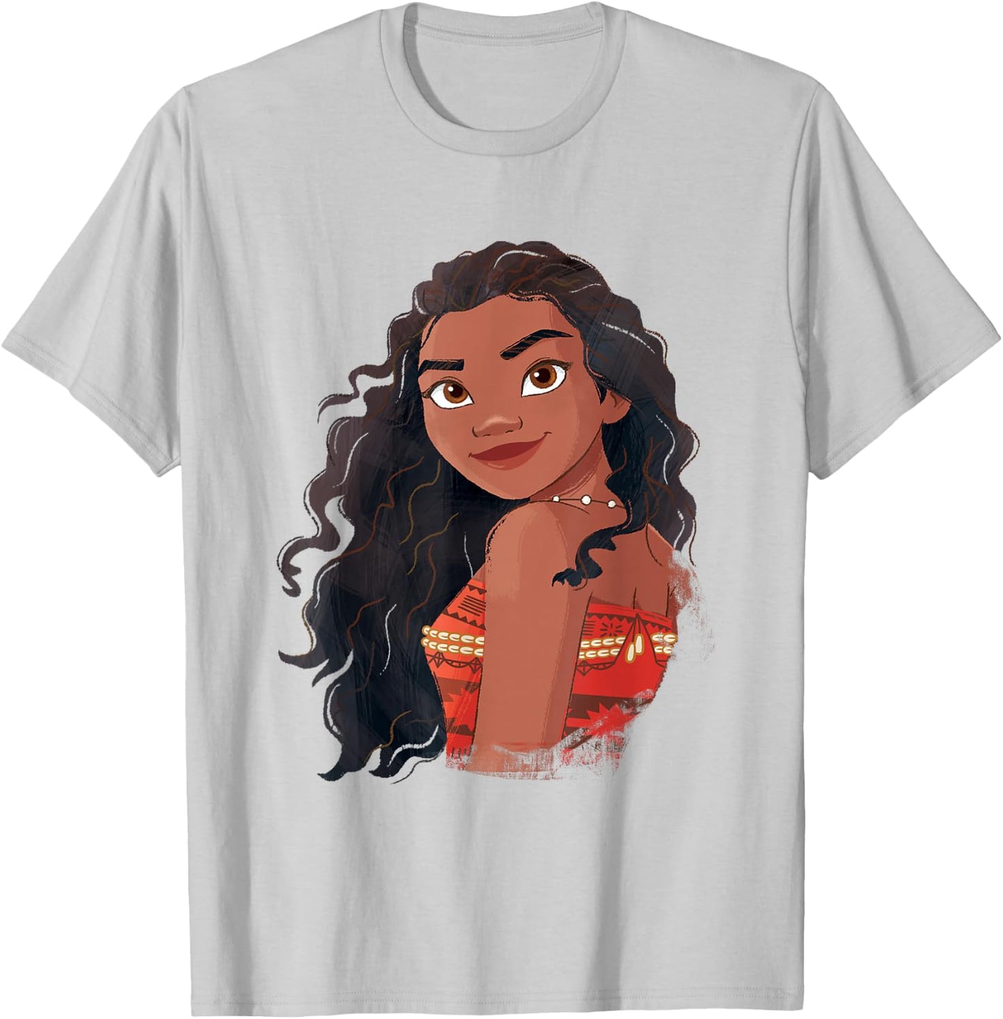 Disney Moana Powerful Beautiful Moana Big Chest Portrait T-Shirt - T-Shirt | Ash