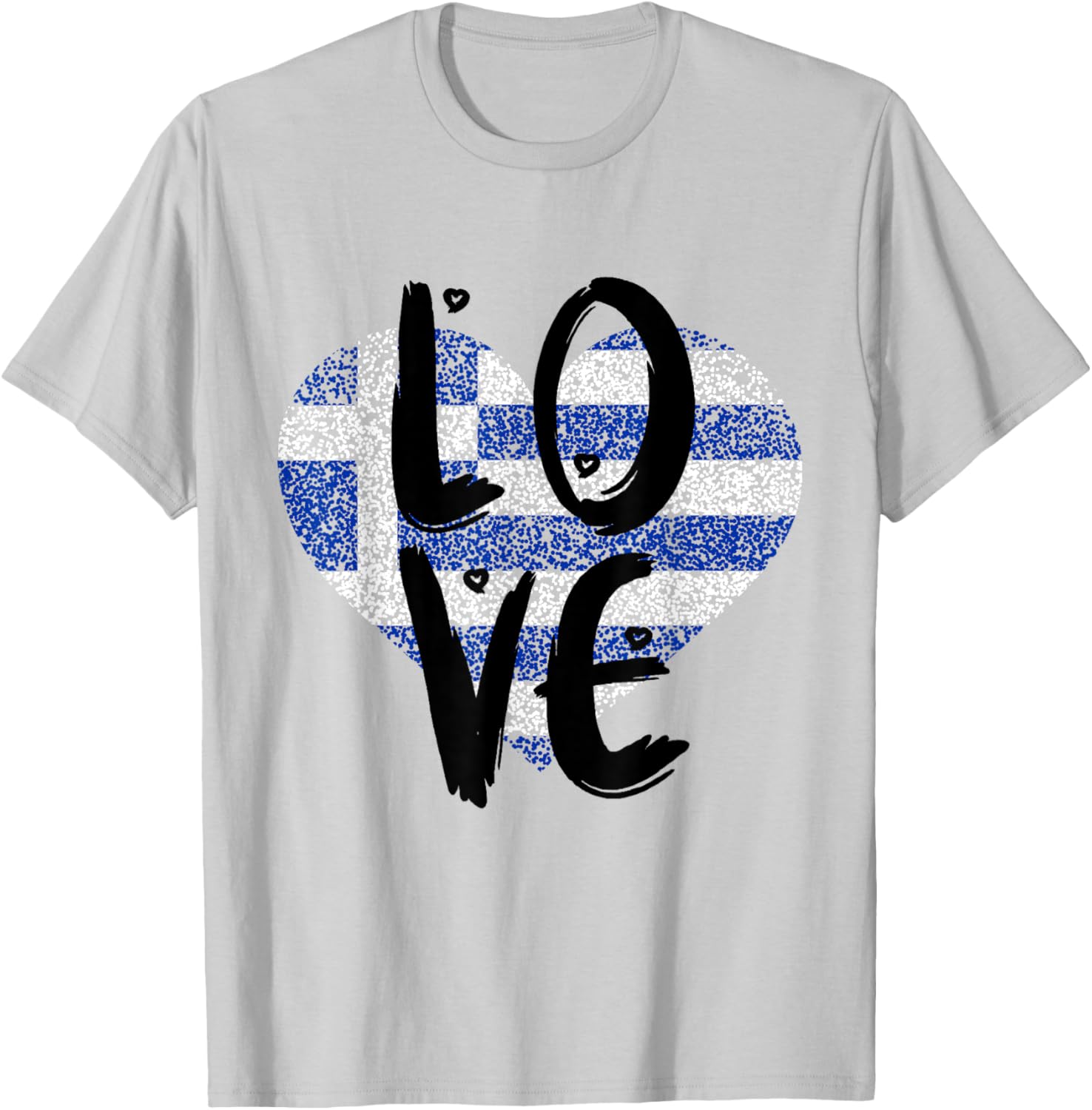 Greece Flag Greek Hellenic Pride Heart T-Shirt - T-Shirt | Ash