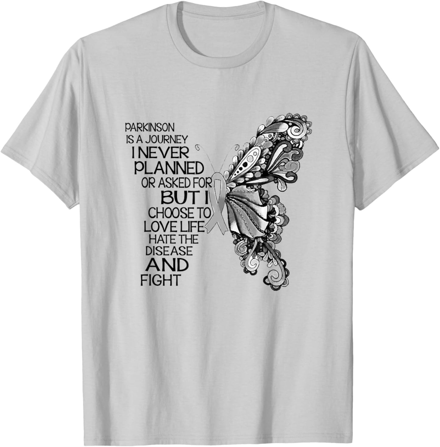 Parkinson Is A Journey I Never Planned Parkinson Patient T-Shirt - T-Shirt | Ash