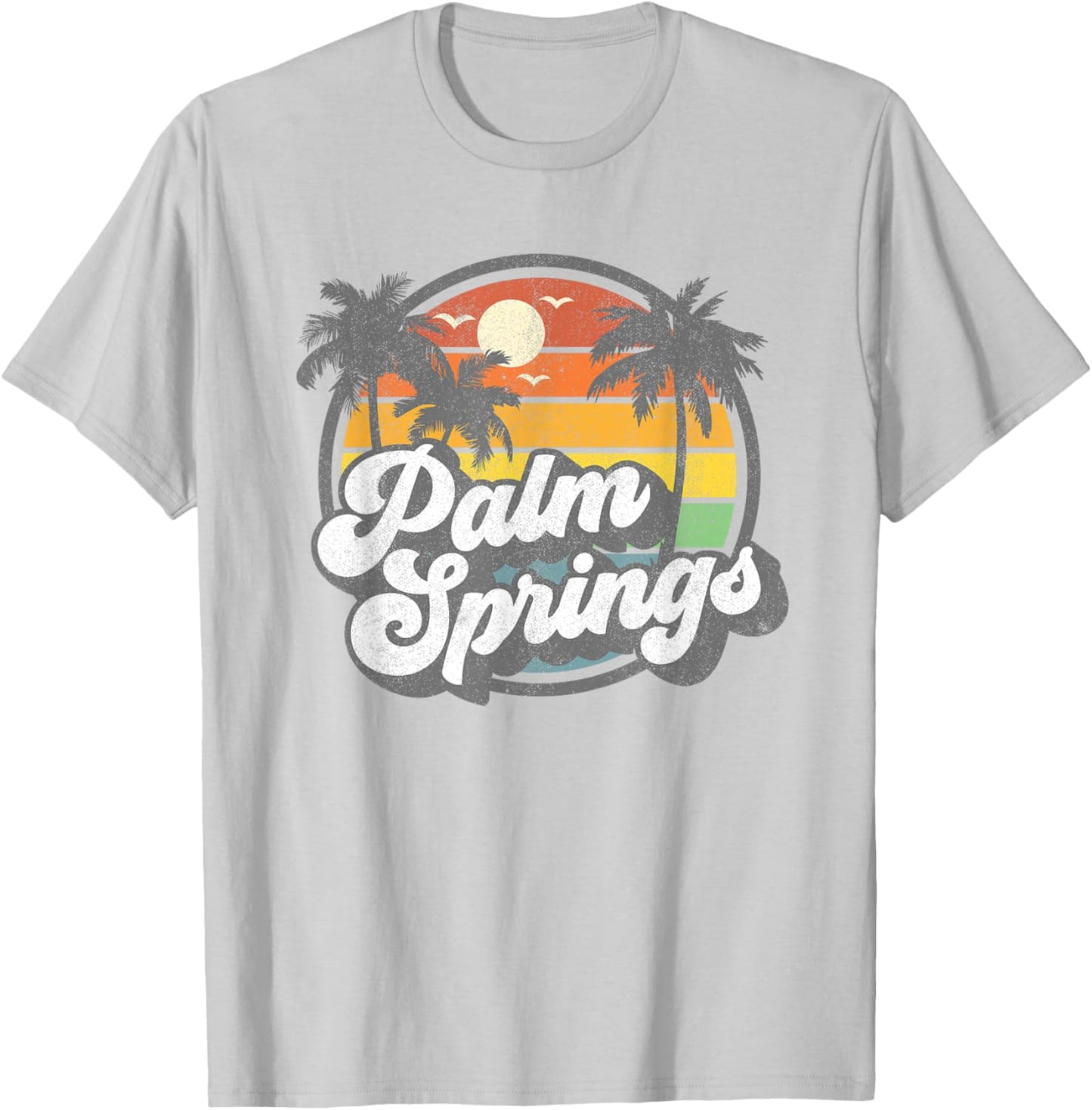 Palm Springs California Beach Retro Vintage Vacation Gift Small T-Shirt - T-Shirt | Ash