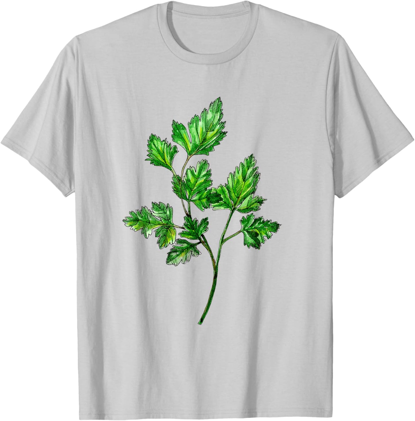 Parsley Watercolor Illustration T-Shirt - T-Shirt | Ash