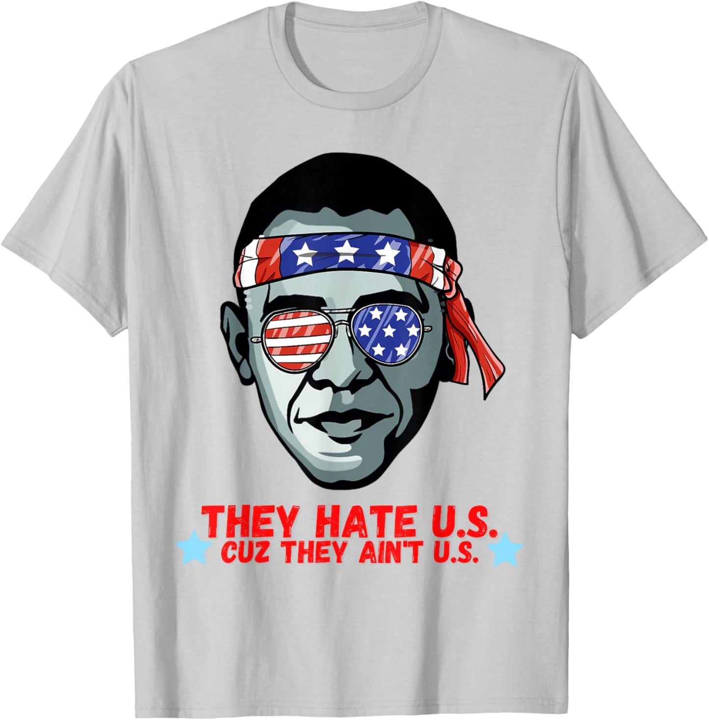Funny Obama 4th of July Shirt for Adults Men Women T-Shirt - T-Shirt | Ash