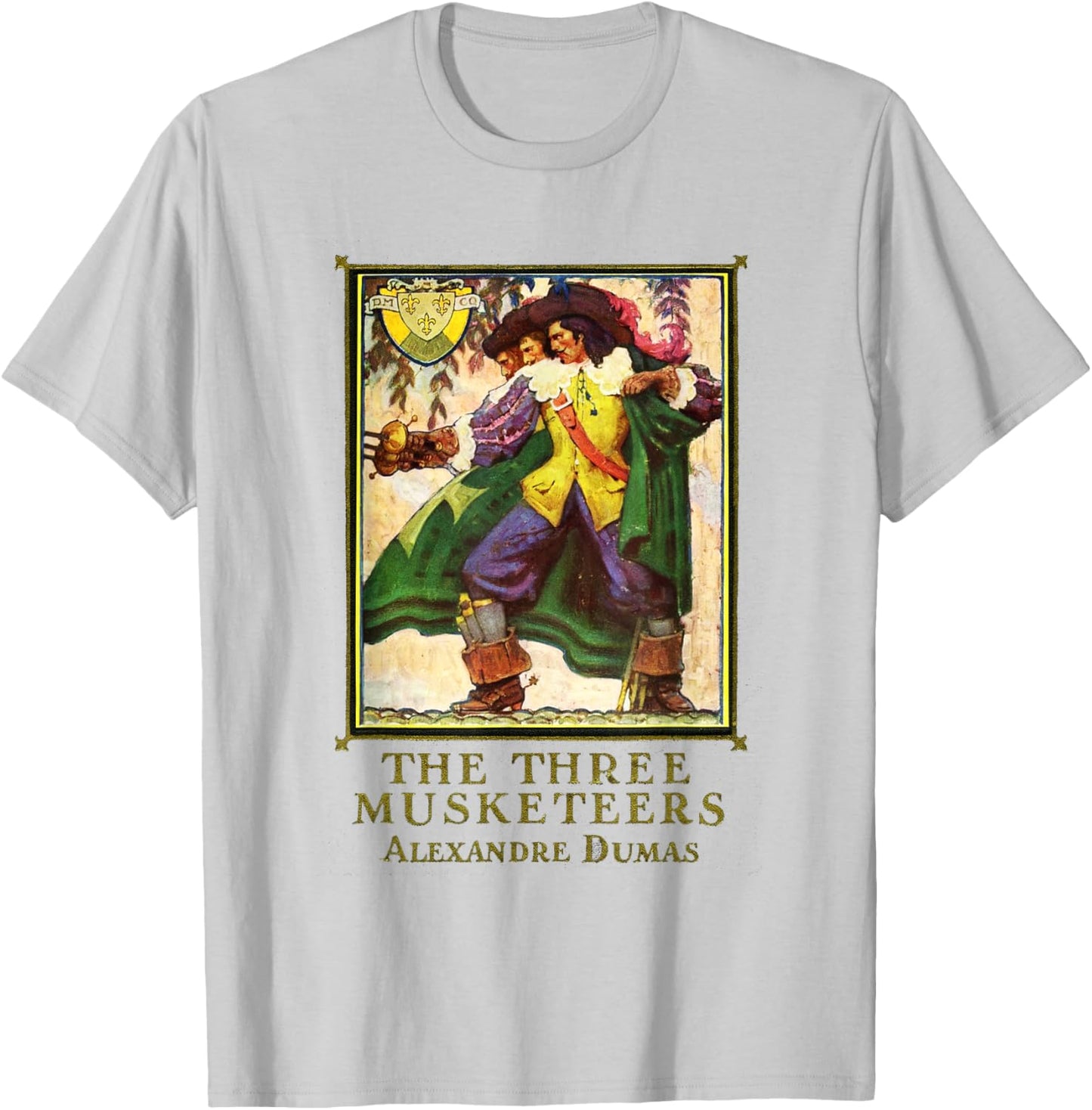 The Three Musketeers Alexandre Dumas Vintage Book Cover T-Shirt - T-Shirt | Ash