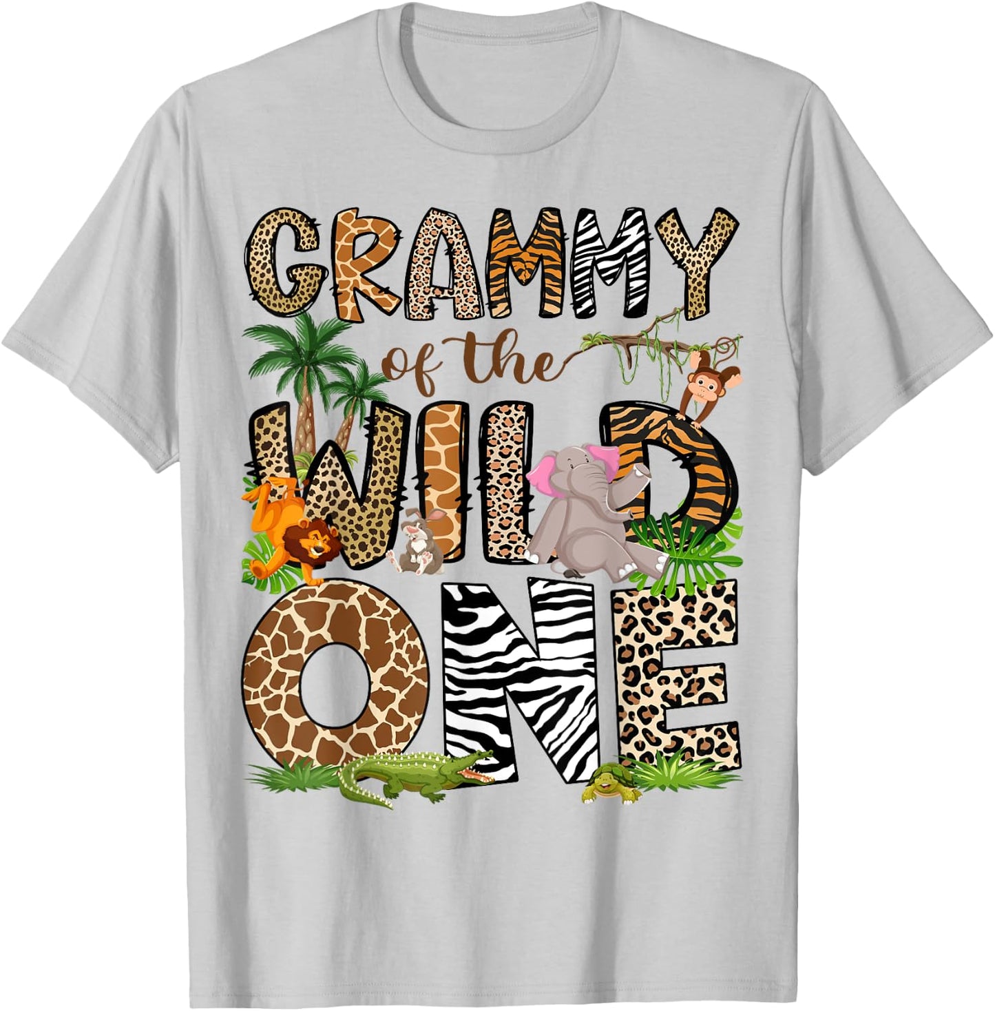 Grammy Of The Birthday Wild One 1St Birthday Safari T-Shirt - T-Shirt | Ash