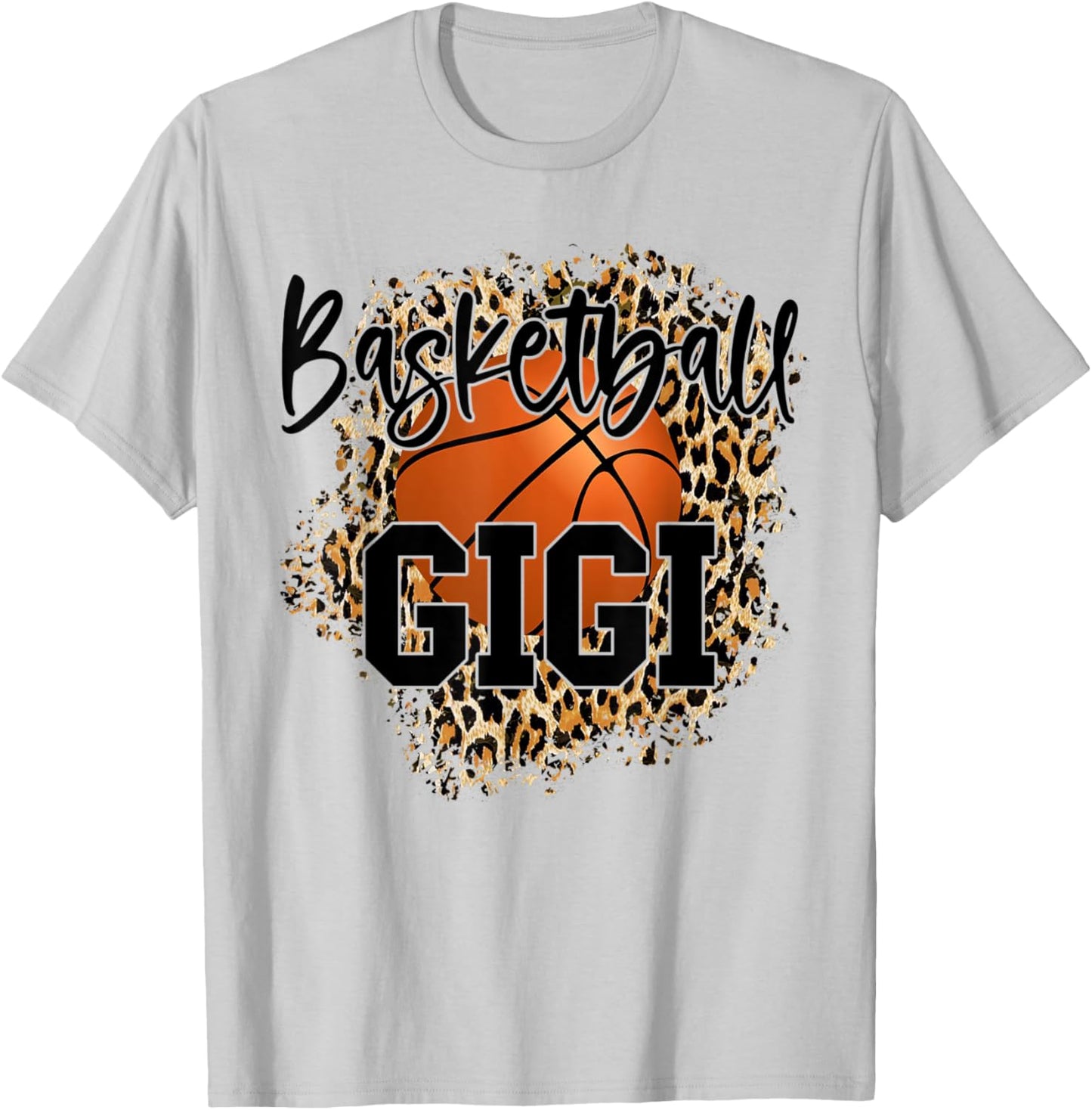 Basketball Gigi Leopard Funny Sports Players Mother's Day T-Shirt - T-Shirt | Ash