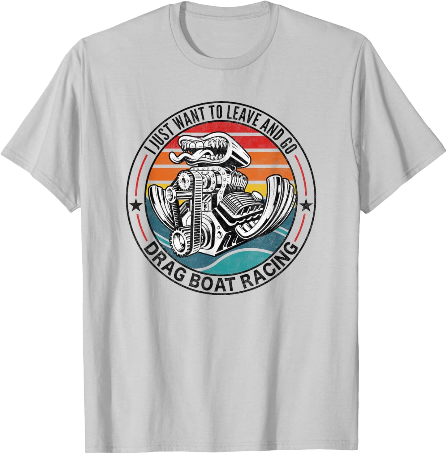 Retro Vintage Drag Boat Racing Drag Boat T-Shirt - T-Shirt | Ash