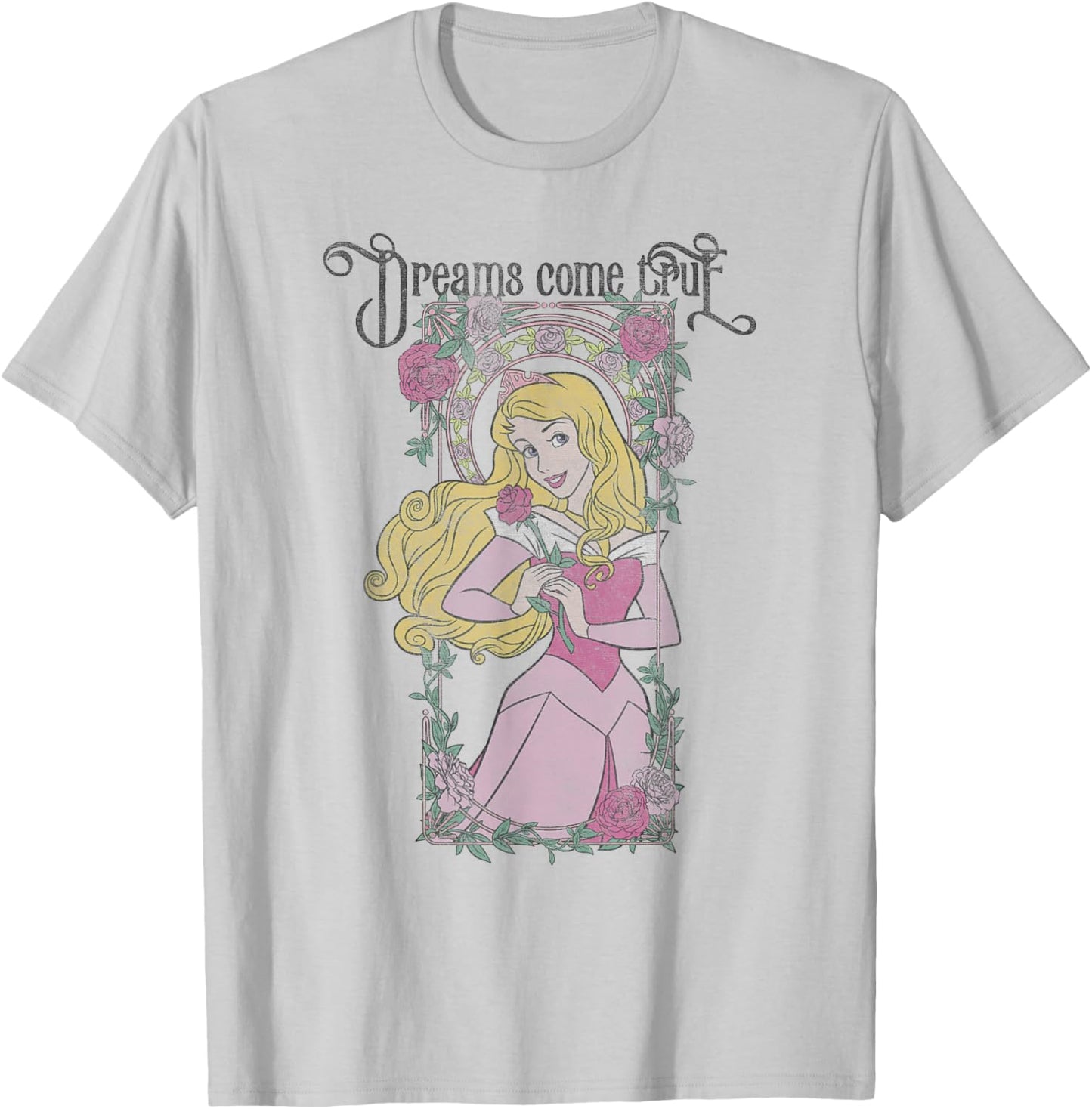 Disney Sleeping Beauty Aurora Dreams Come True Panel T-Shirt - T-Shirt | Ash