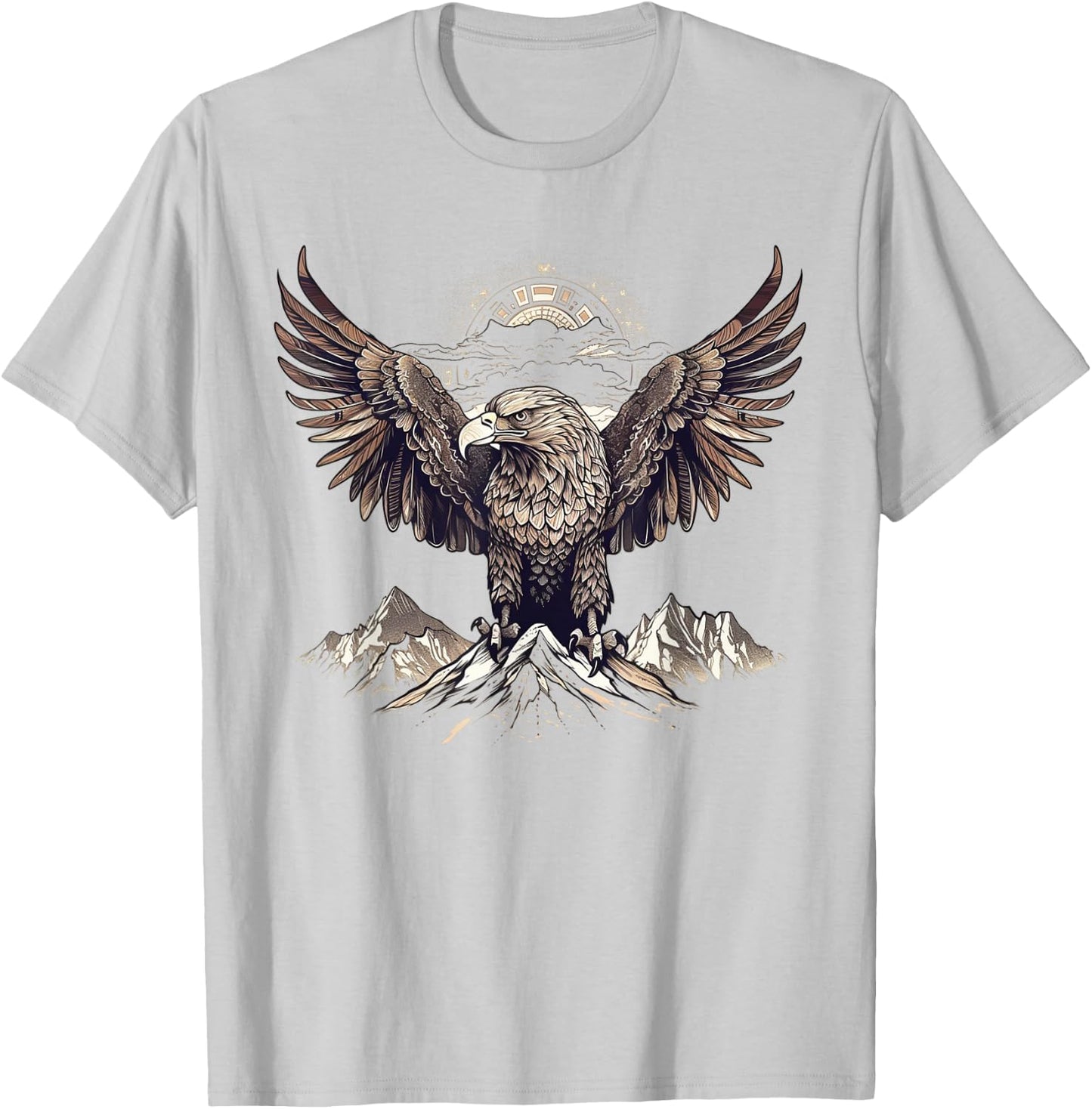 Eagle Artwork | Animal Bird Motif Eagle T-Shirt - T-Shirt | Ash